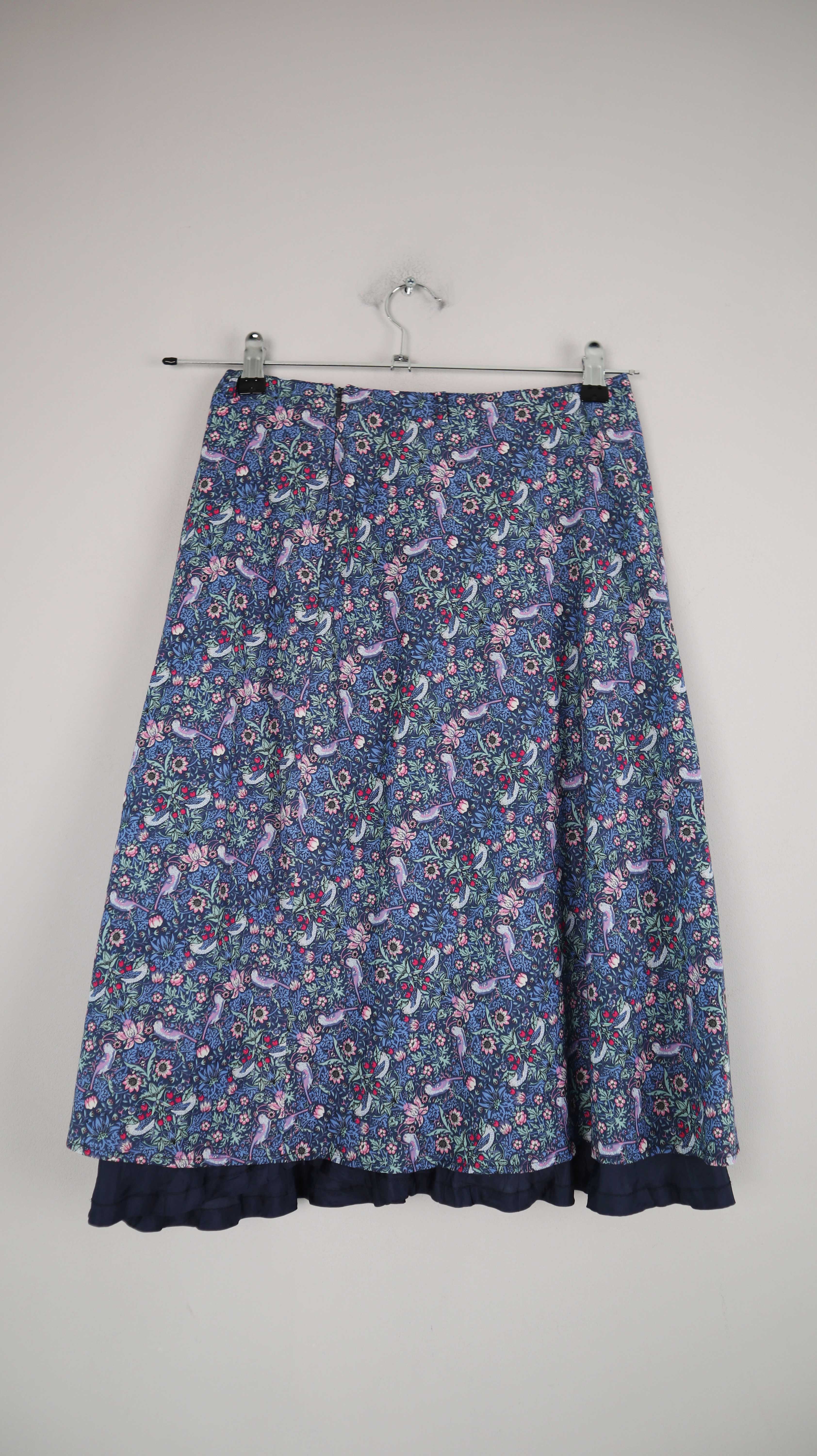 True Vintage Rock Blau Midirock Blumen 38 M McDavid