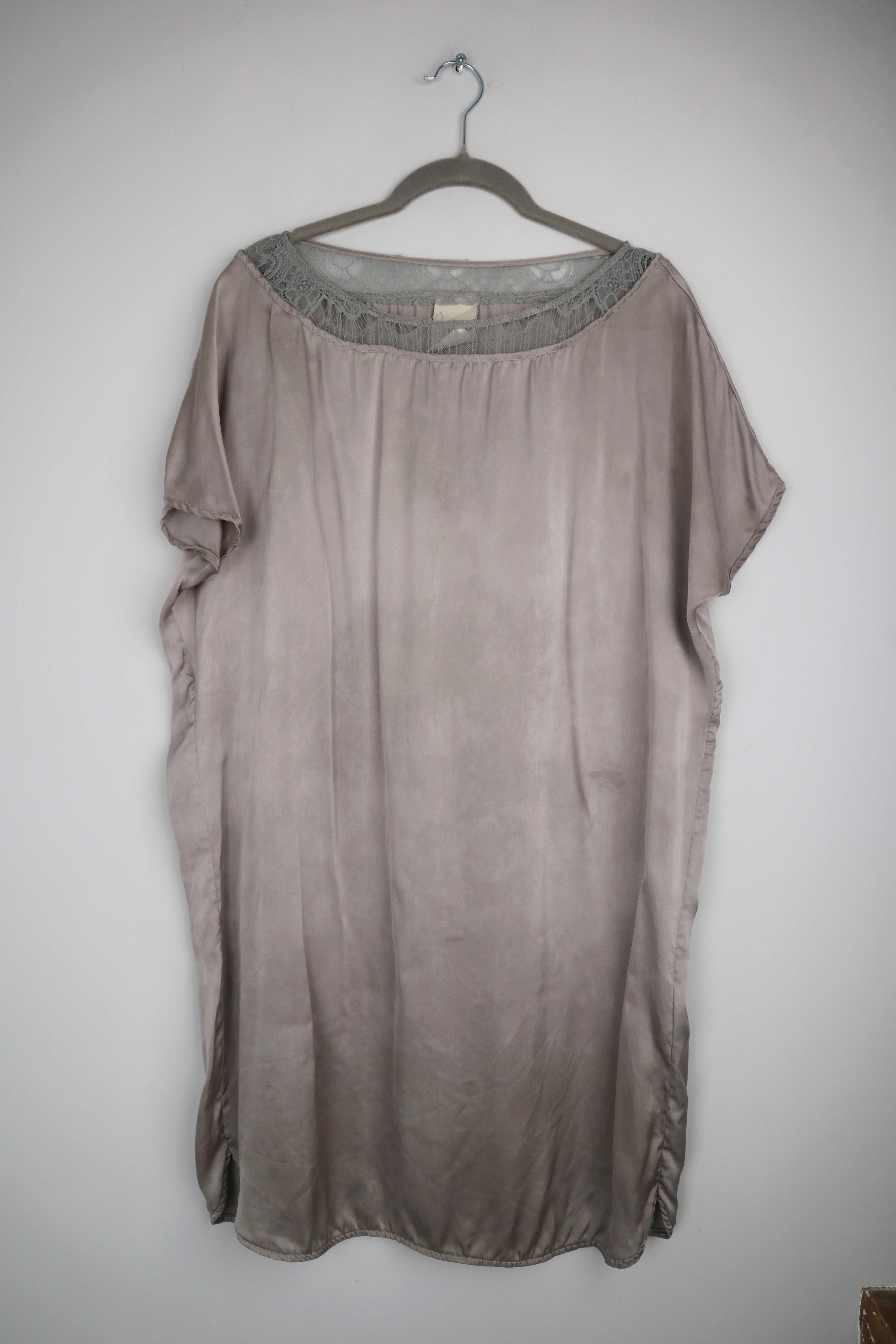 PBO Kleid Seidenkleid Braun Taube Midi Midikleid 38 M