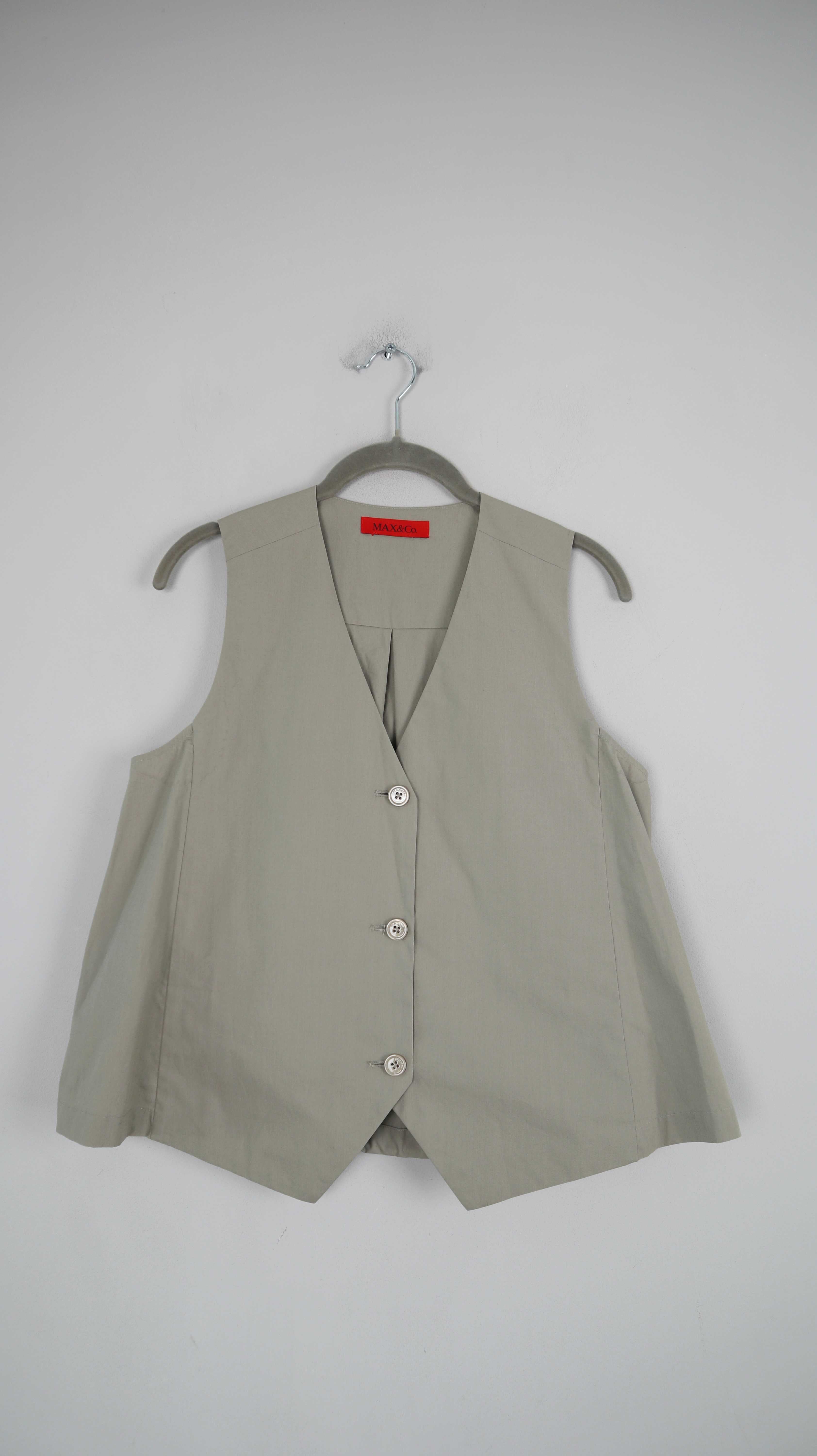 MAX&Co. Weste 38 M Design Shirt Oberteil Khaki