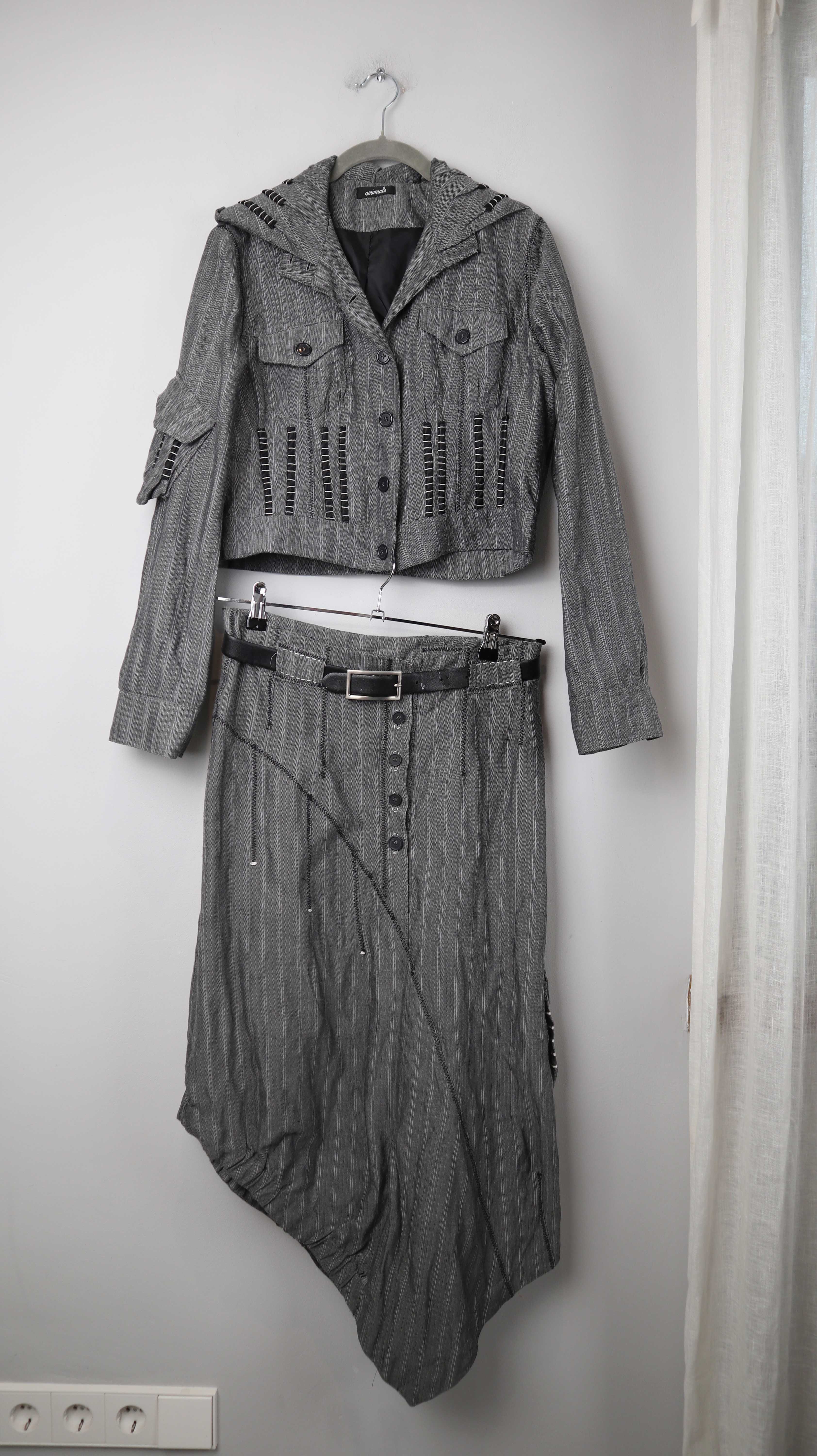 Animale Set grau Blazer rot Design 38 M Anzug Schweiz Designer Rock