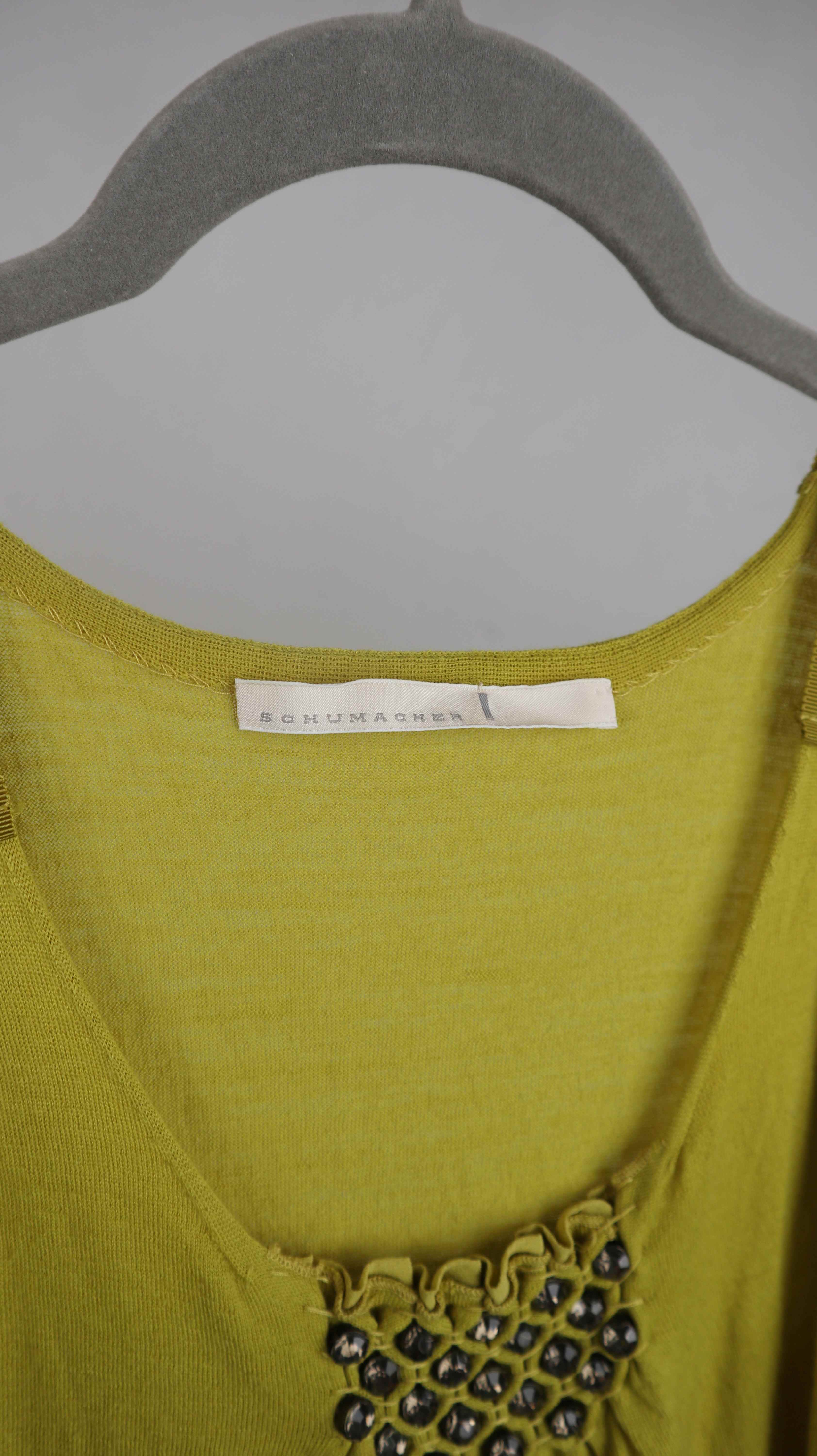 Schumacher Top Gelb 36 S Wolle Wolltop Shirt Oberteil Tanktop