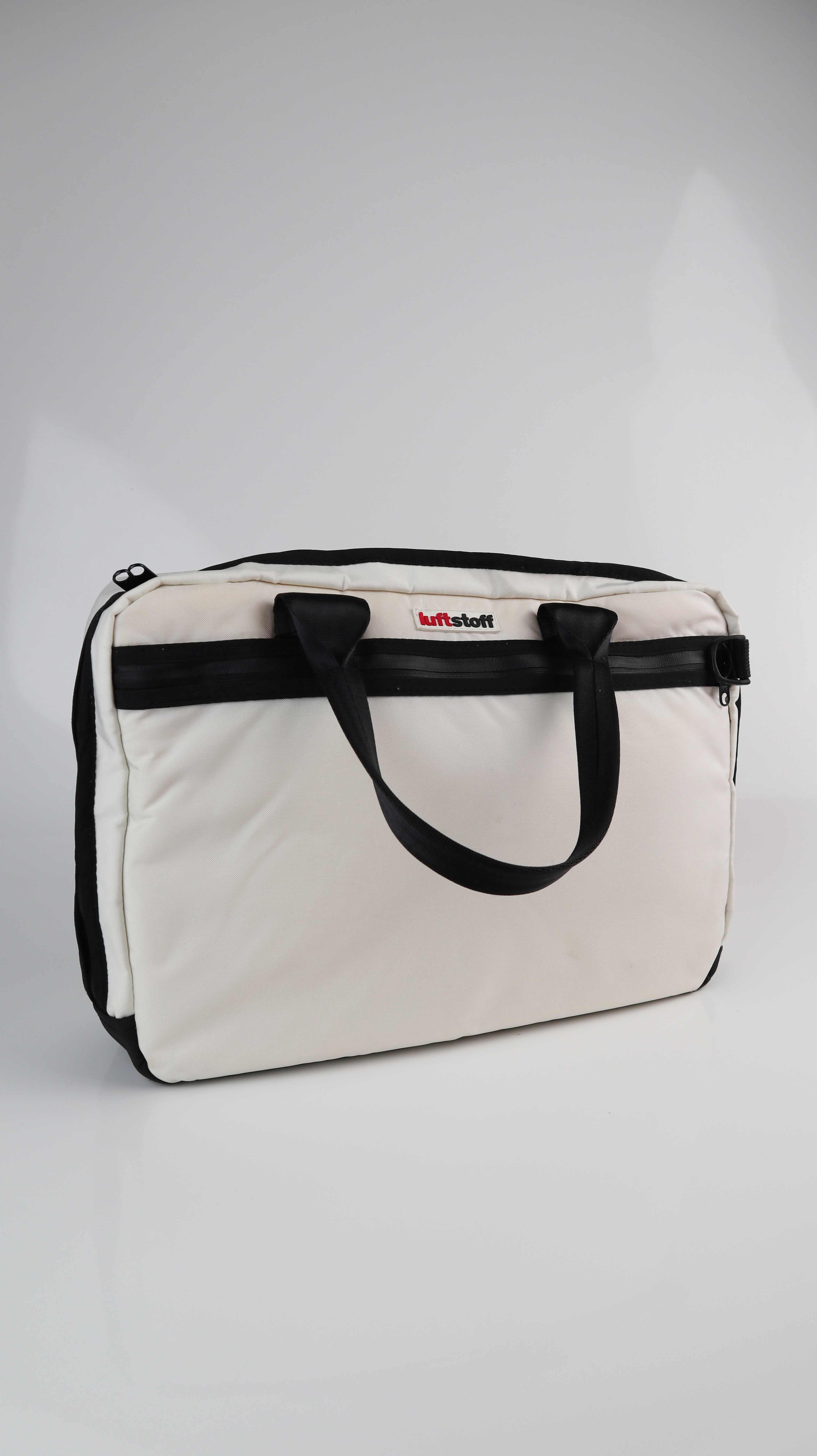Luftstoff Tasche Laptoptasche recycelt Tragetasche weiß schwarz