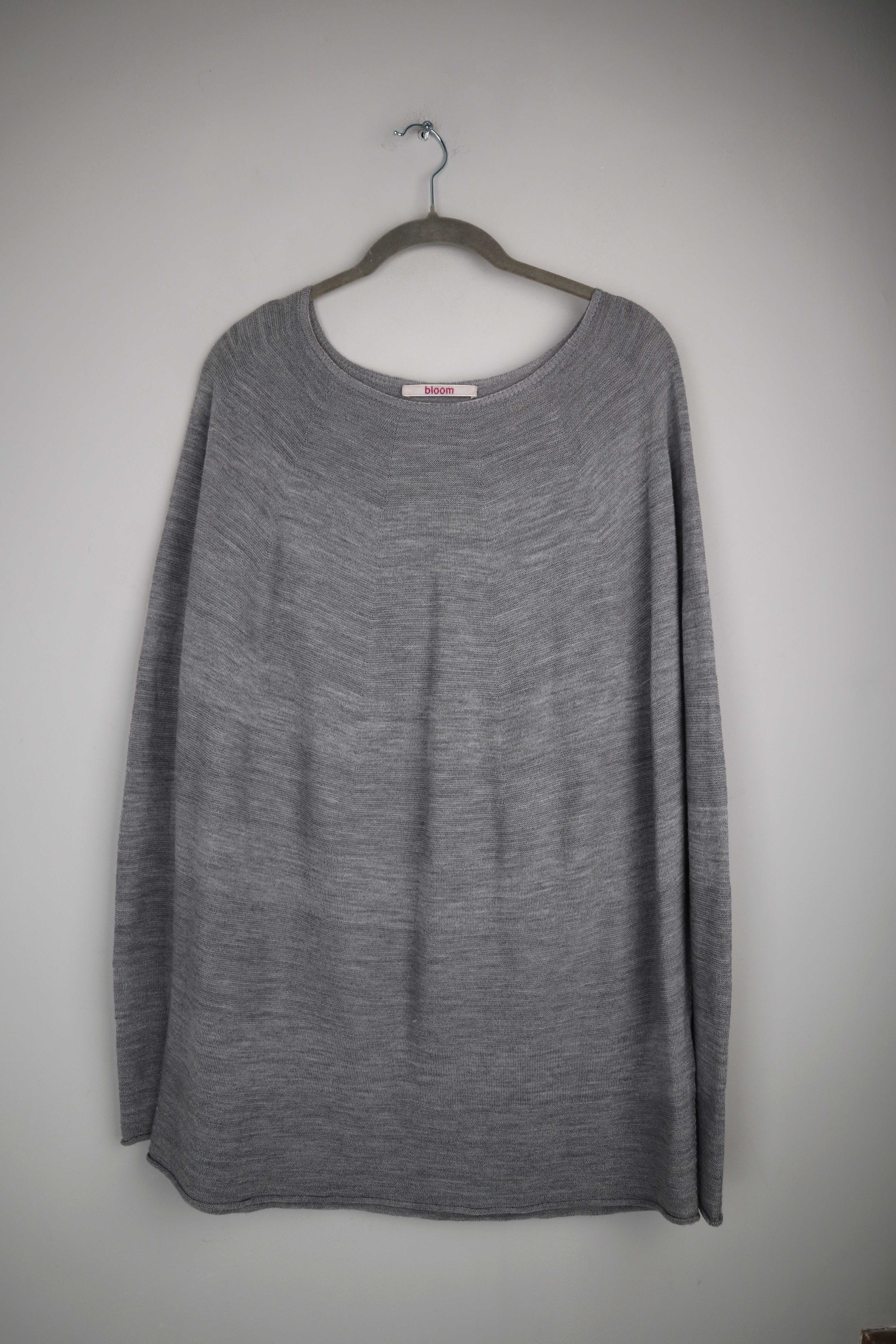 Bloom Pullover Grau Strickpullover 40 L Merino Merinowolle Strickpullover