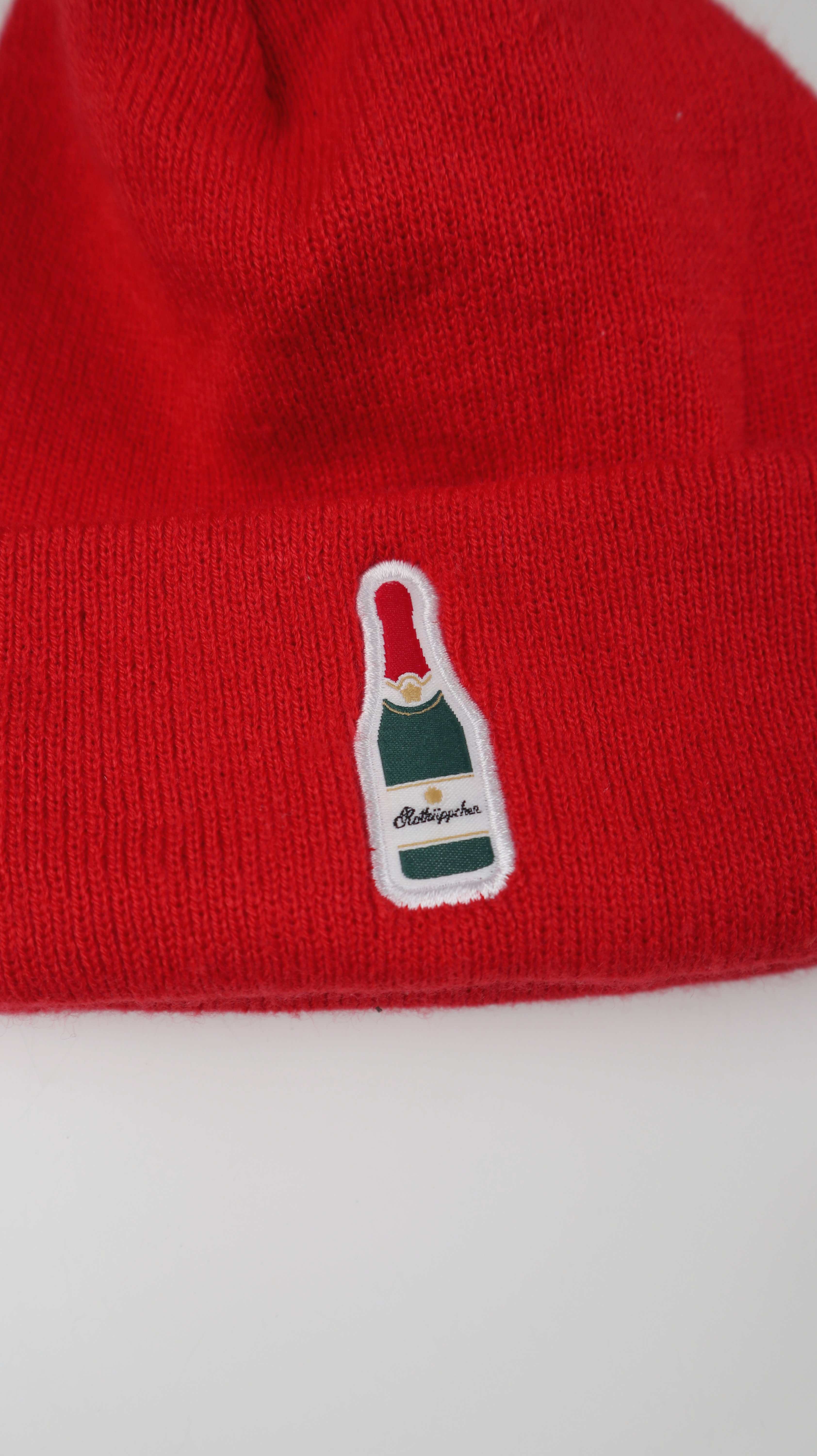 Rotkäppchen Beanie Mütze rot Kappe Sekt basic