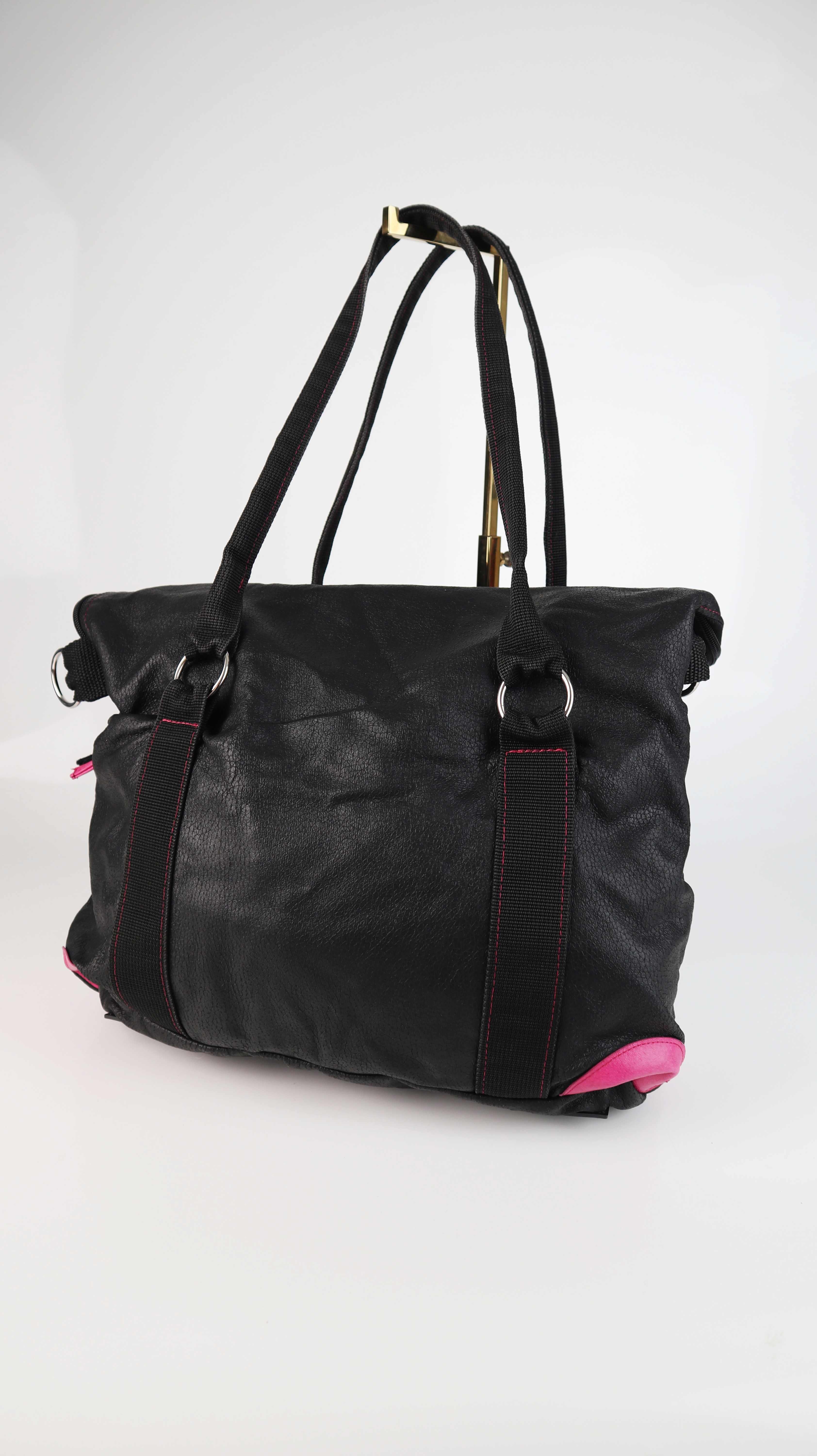 Steinfeld 17 Tasche schwarz Shopper Schultertasche Pink Kunstleder