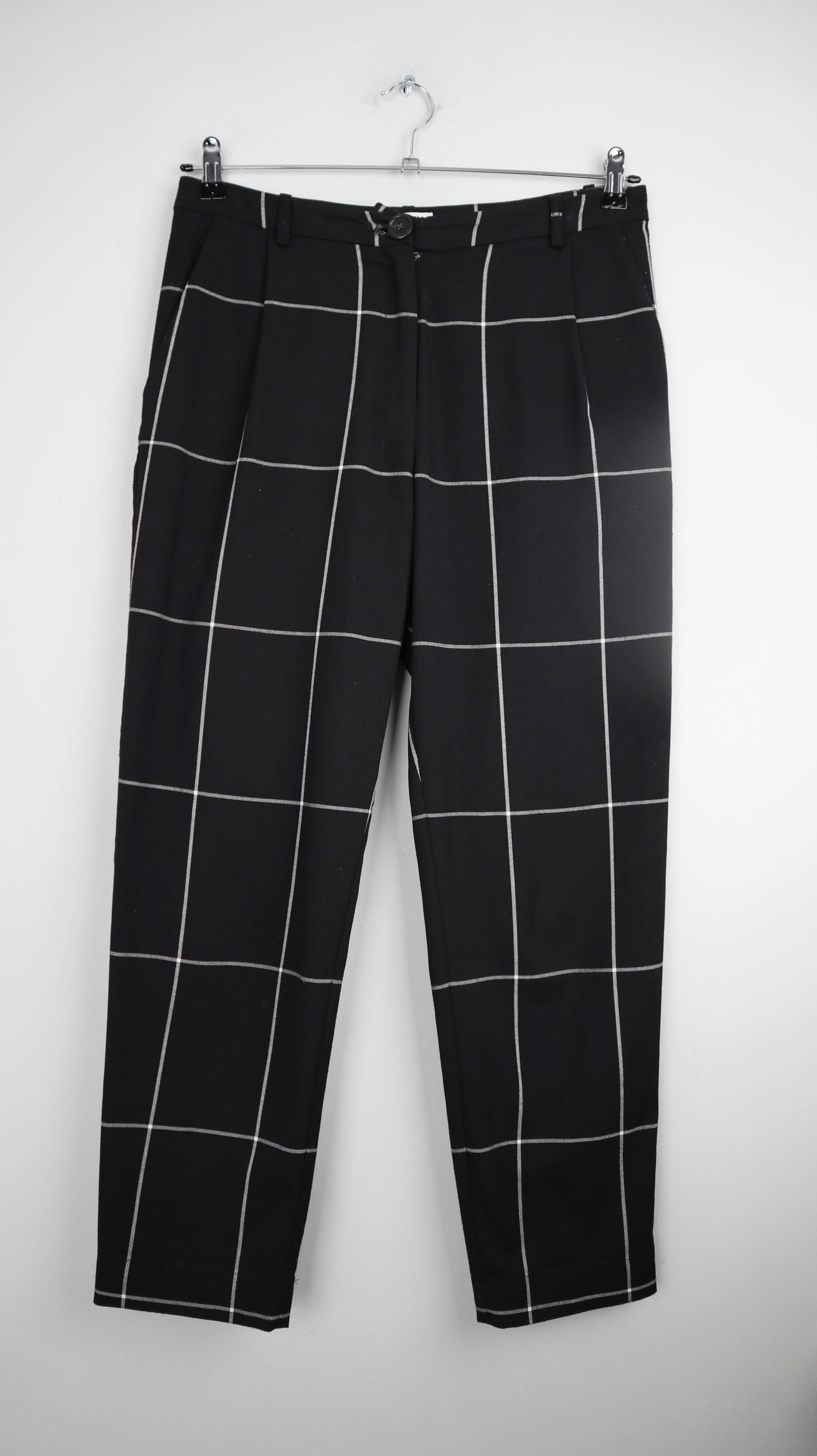 Weekday Hose schwarz kariert Stoffhose 36 S Slacker Trousers