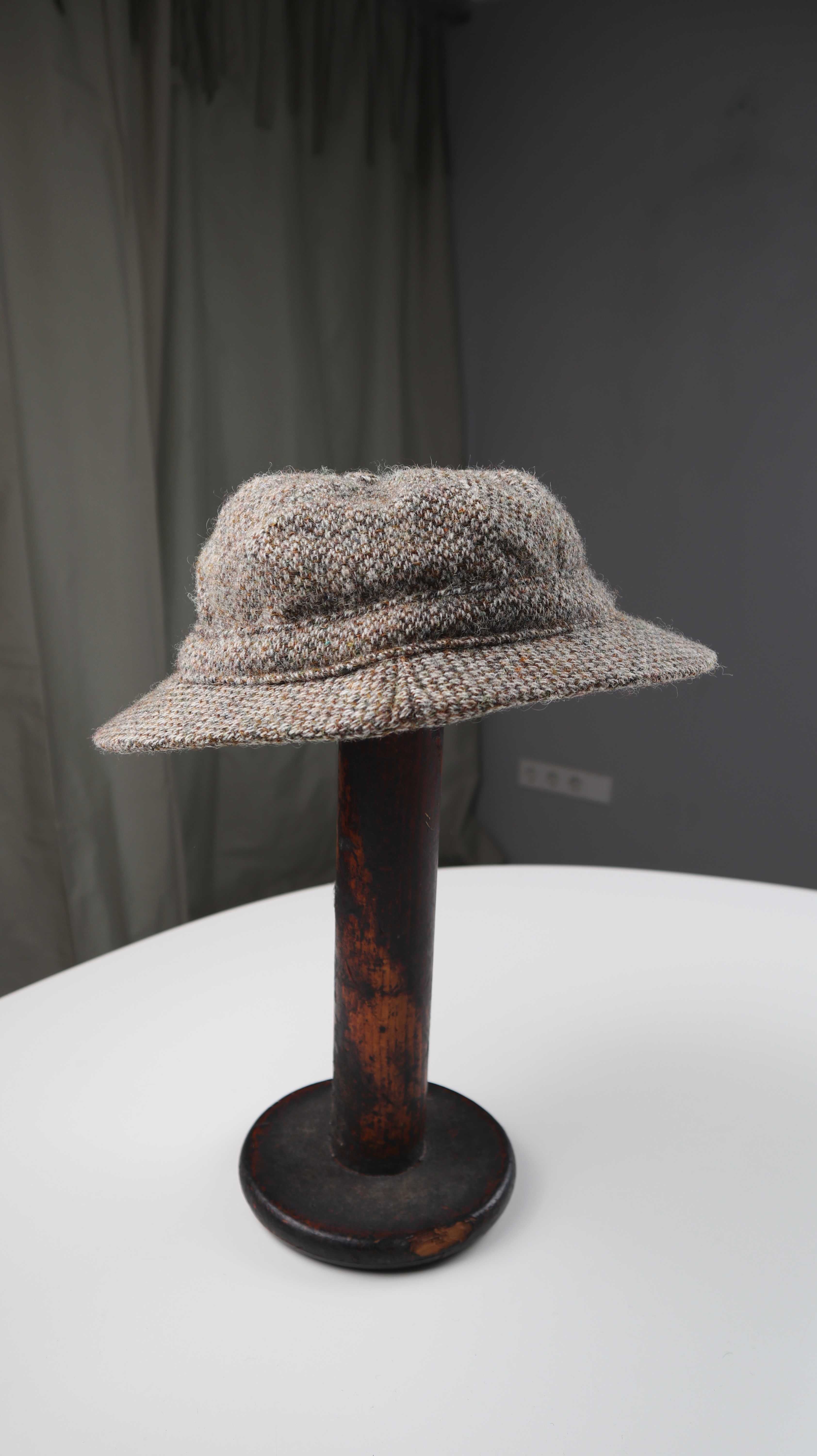 Harris Tweed Mütze Sherlock Holmes Hut Kappe Braun Beige Wolle 57 Scottland