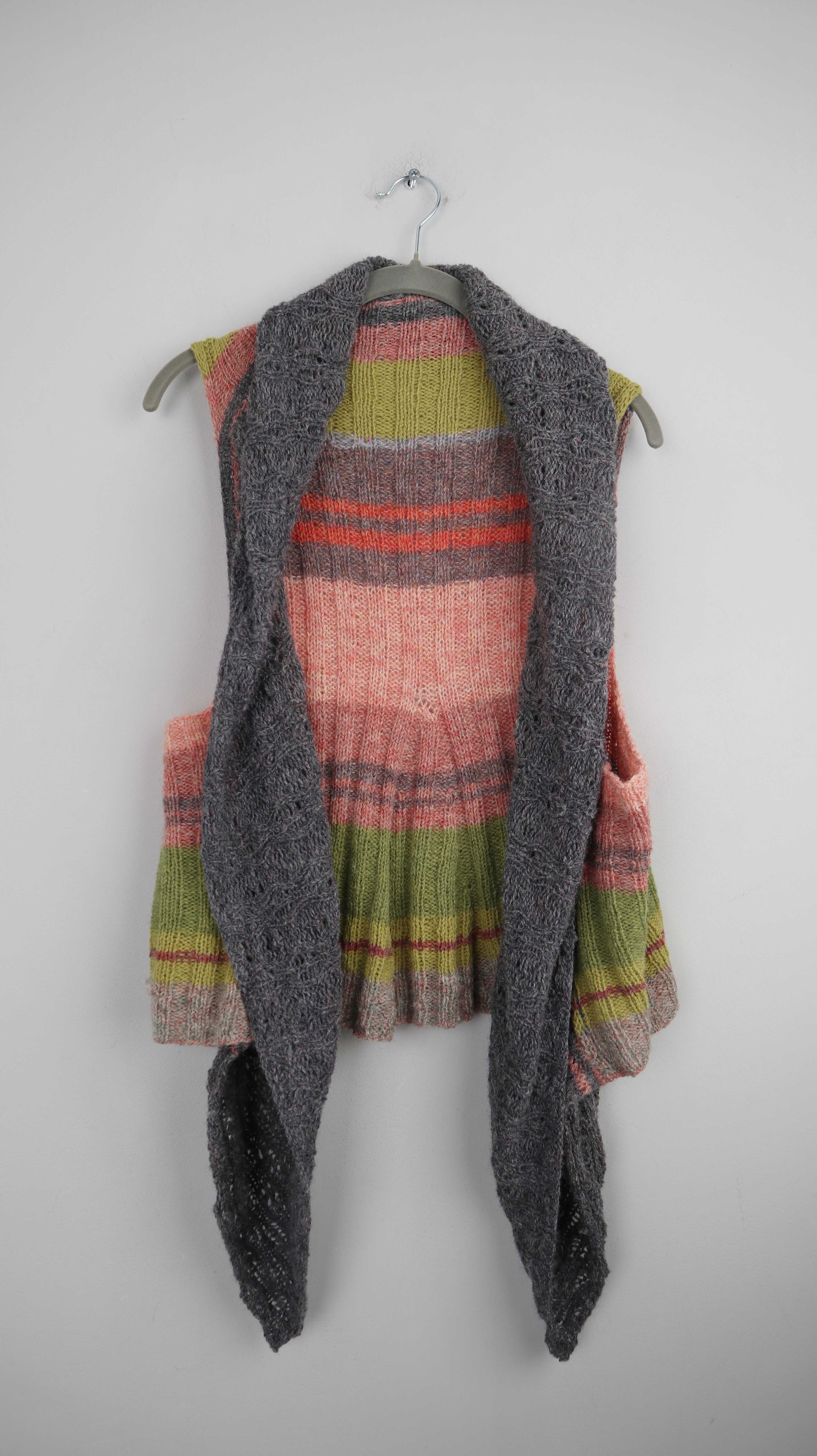 Weste selbstgestrickt gestrickt Handmade bunt Wolle Wollweste 36 S