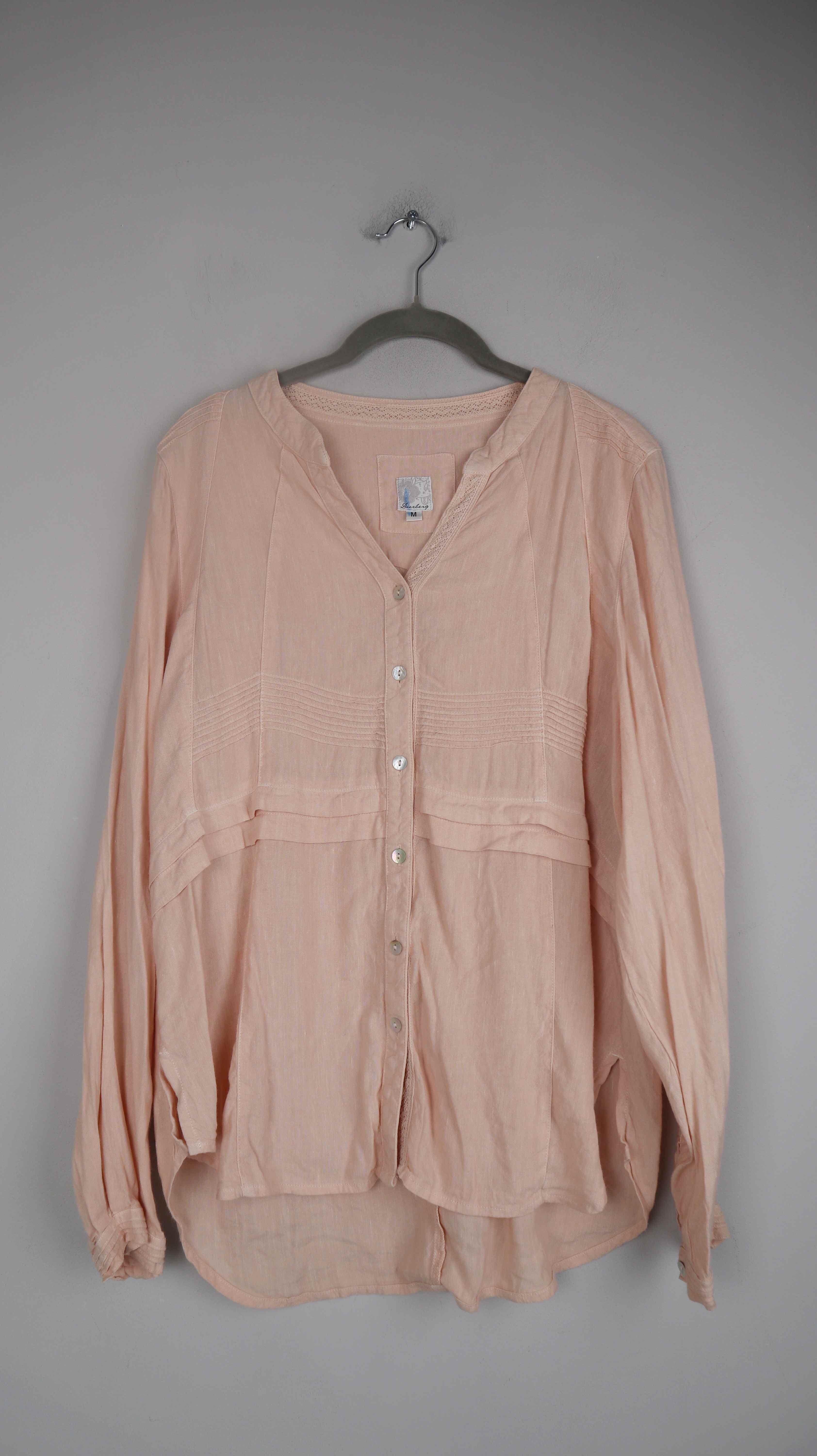 Deerberg Bluse Rosa Leinen Leinenbluse 38 M Altrosa Lachs Shirt Oberteil