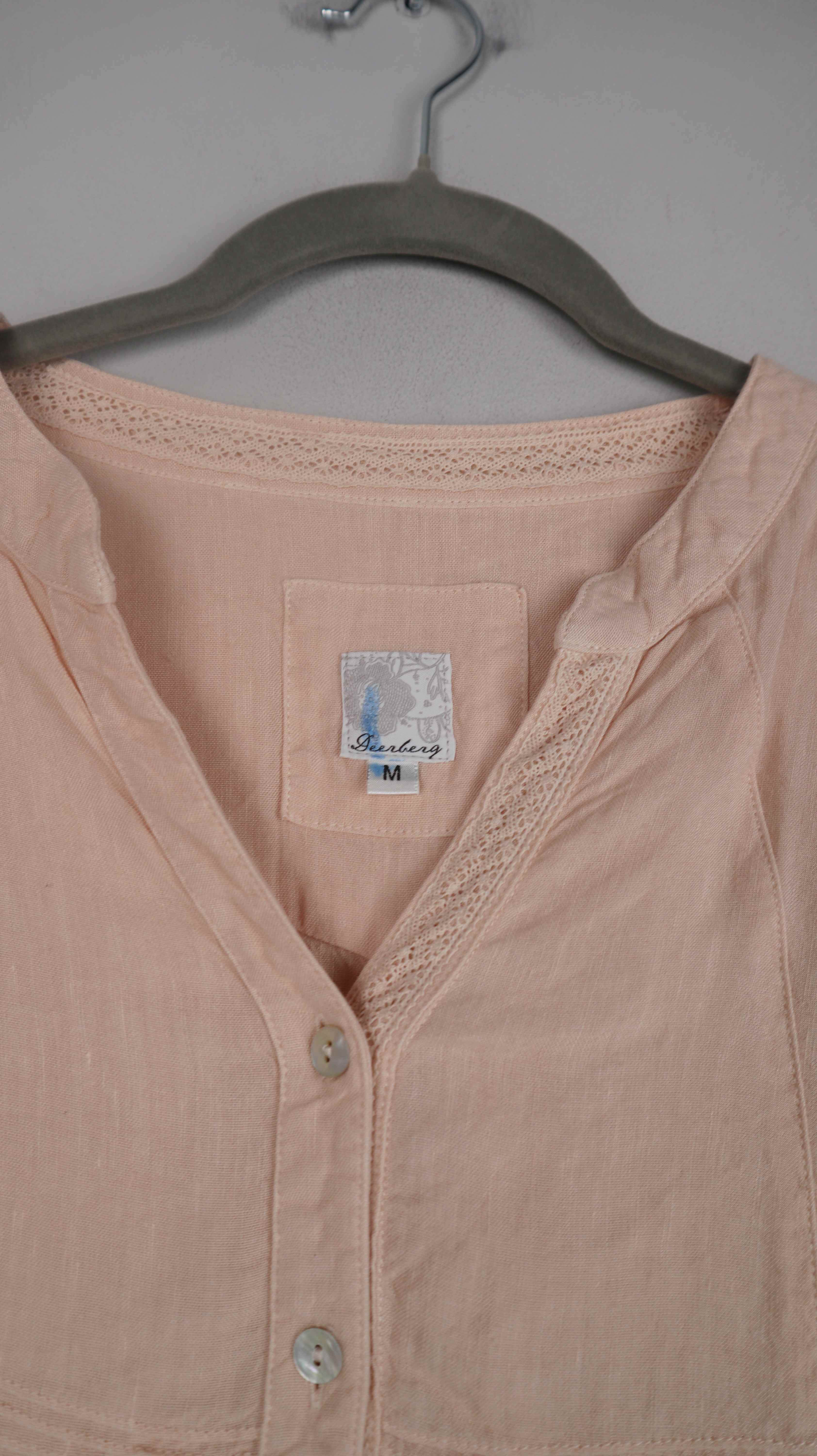 Deerberg Bluse Rosa Leinen Leinenbluse 38 M Altrosa Lachs Shirt Oberteil