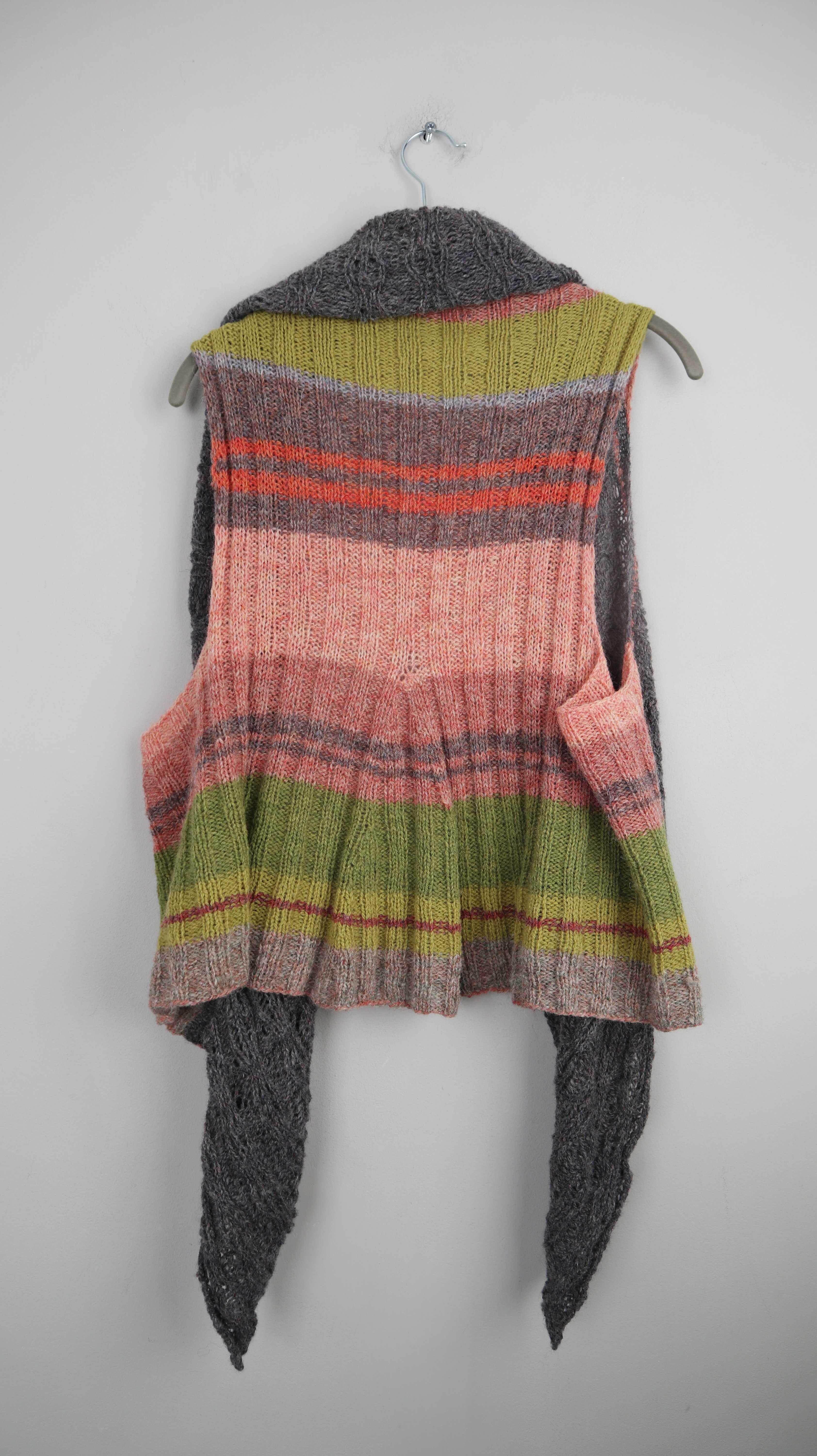 Weste selbstgestrickt gestrickt Handmade bunt Wolle Wollweste 36 S