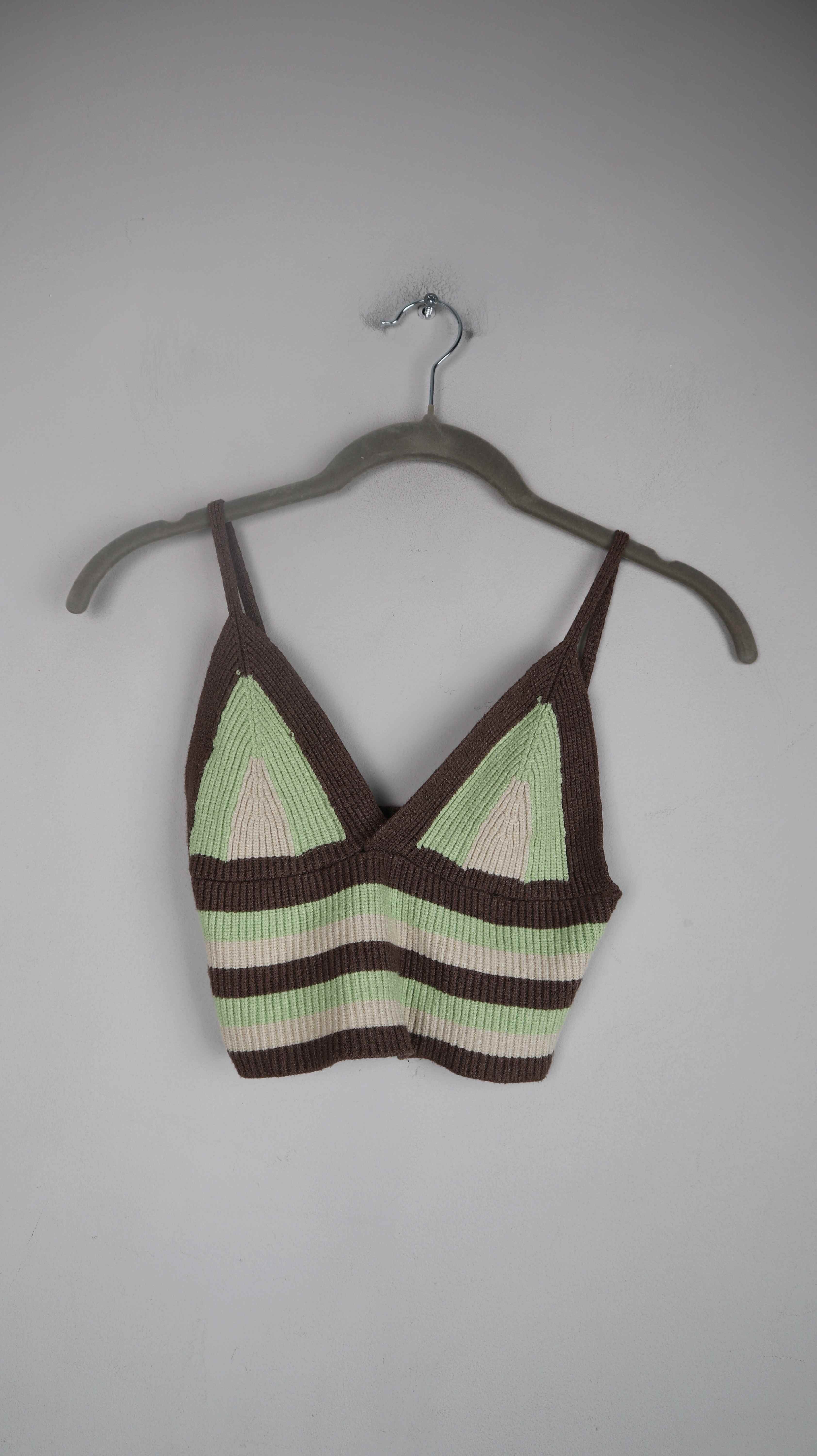 Subdued Top grün braun XS 36 S 34 gestreift Tanktop