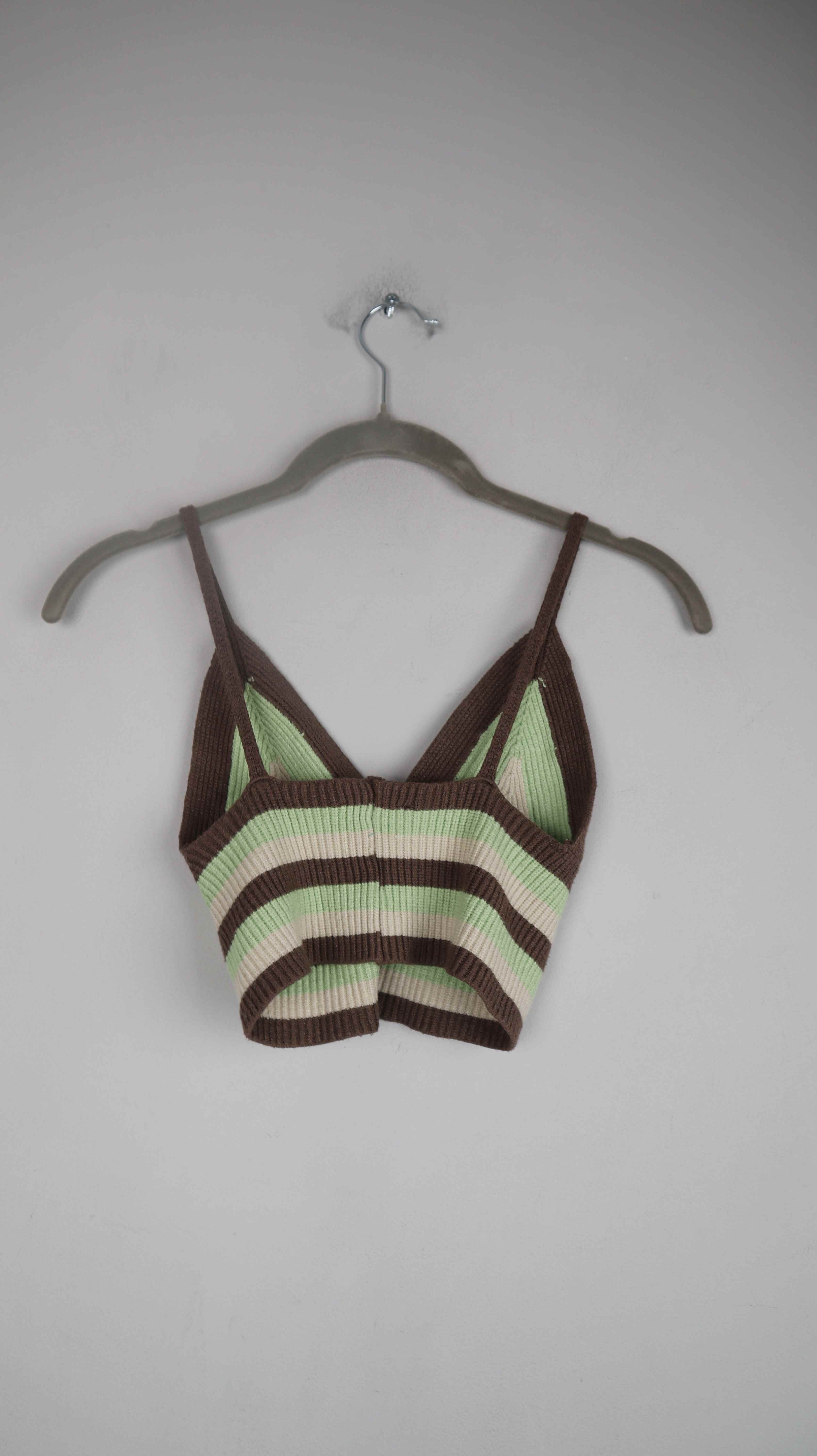 Subdued Top grün braun XS 36 S 34 gestreift Tanktop