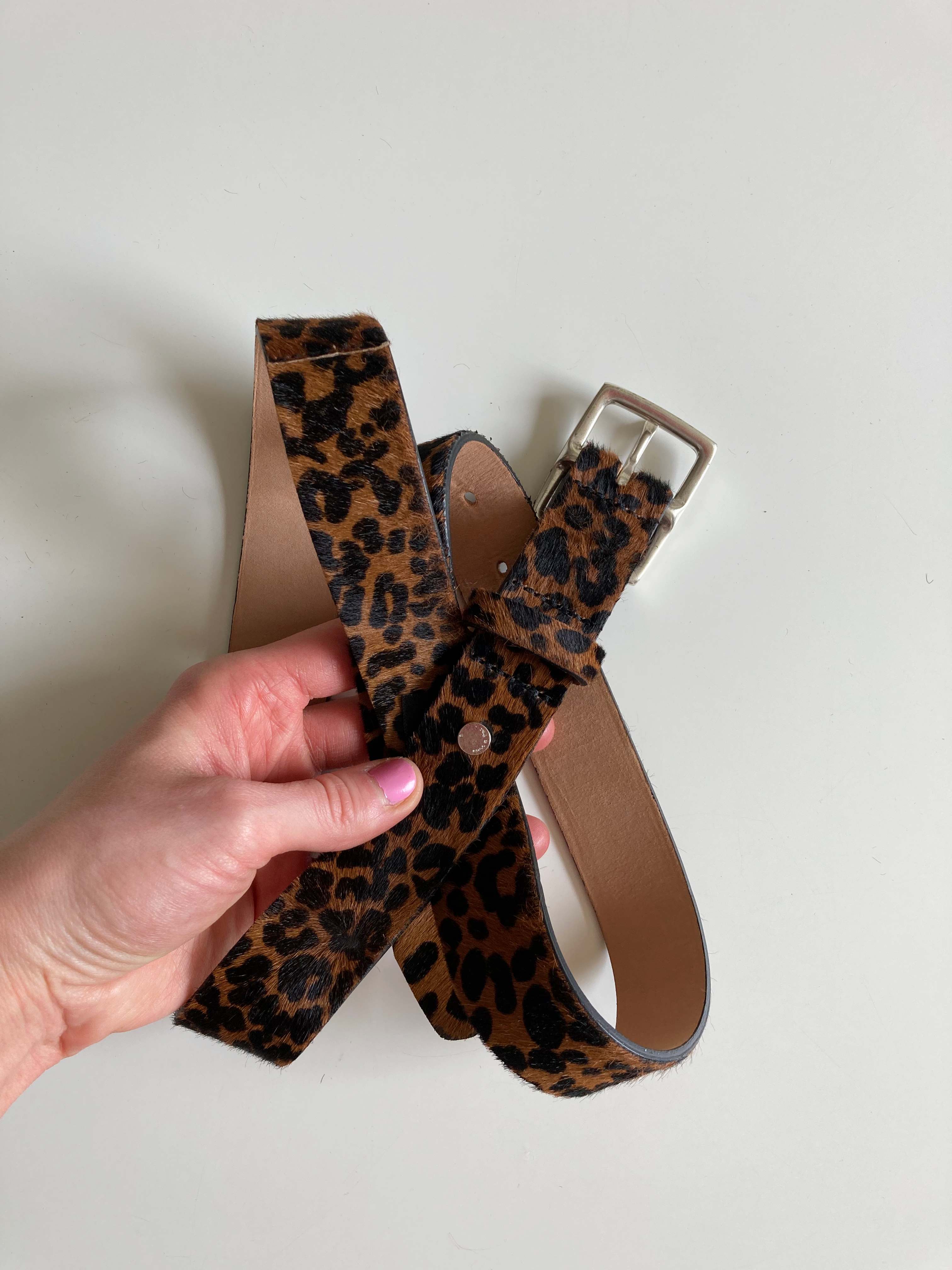 rag & bone new york Gürtel Leo Leopardenmuster braun Ledergürtel neu