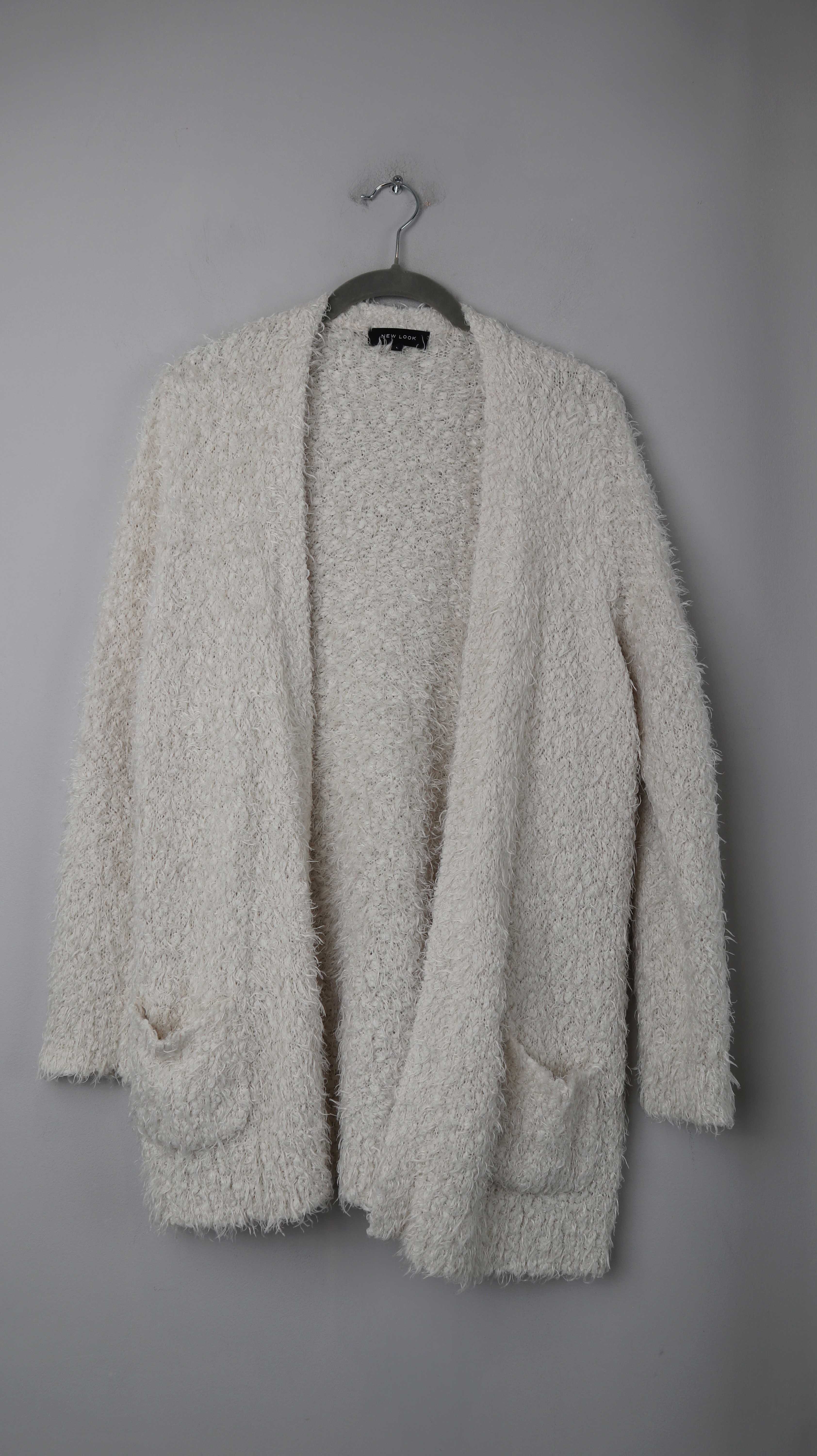 New Look Strickjacke Weiß Creme Beige Cardigan 40 L