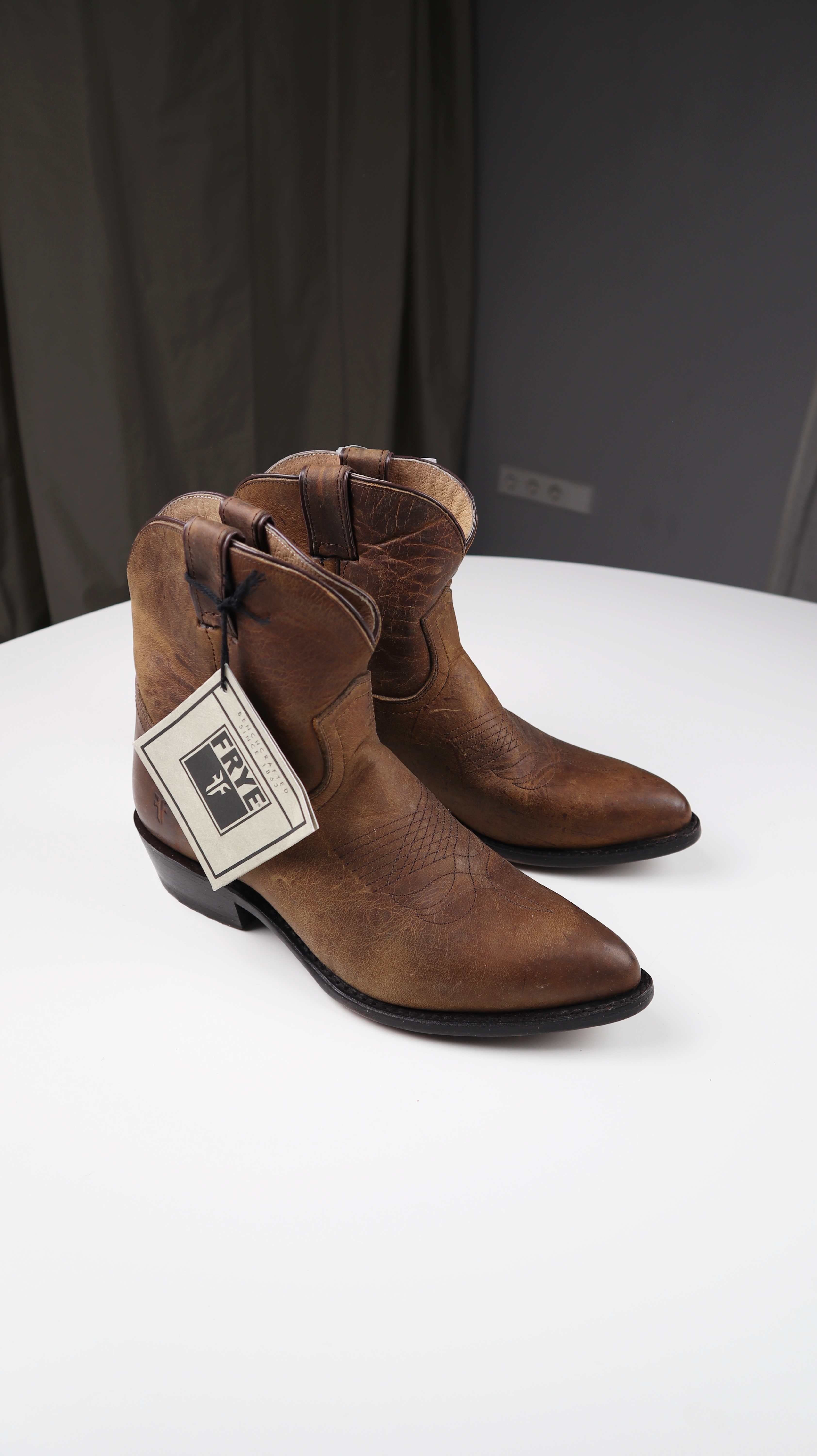 Frye Stiefeletten braun Leder Stiefel 40 neu Lederstiefeletten Boots Cowboyboots