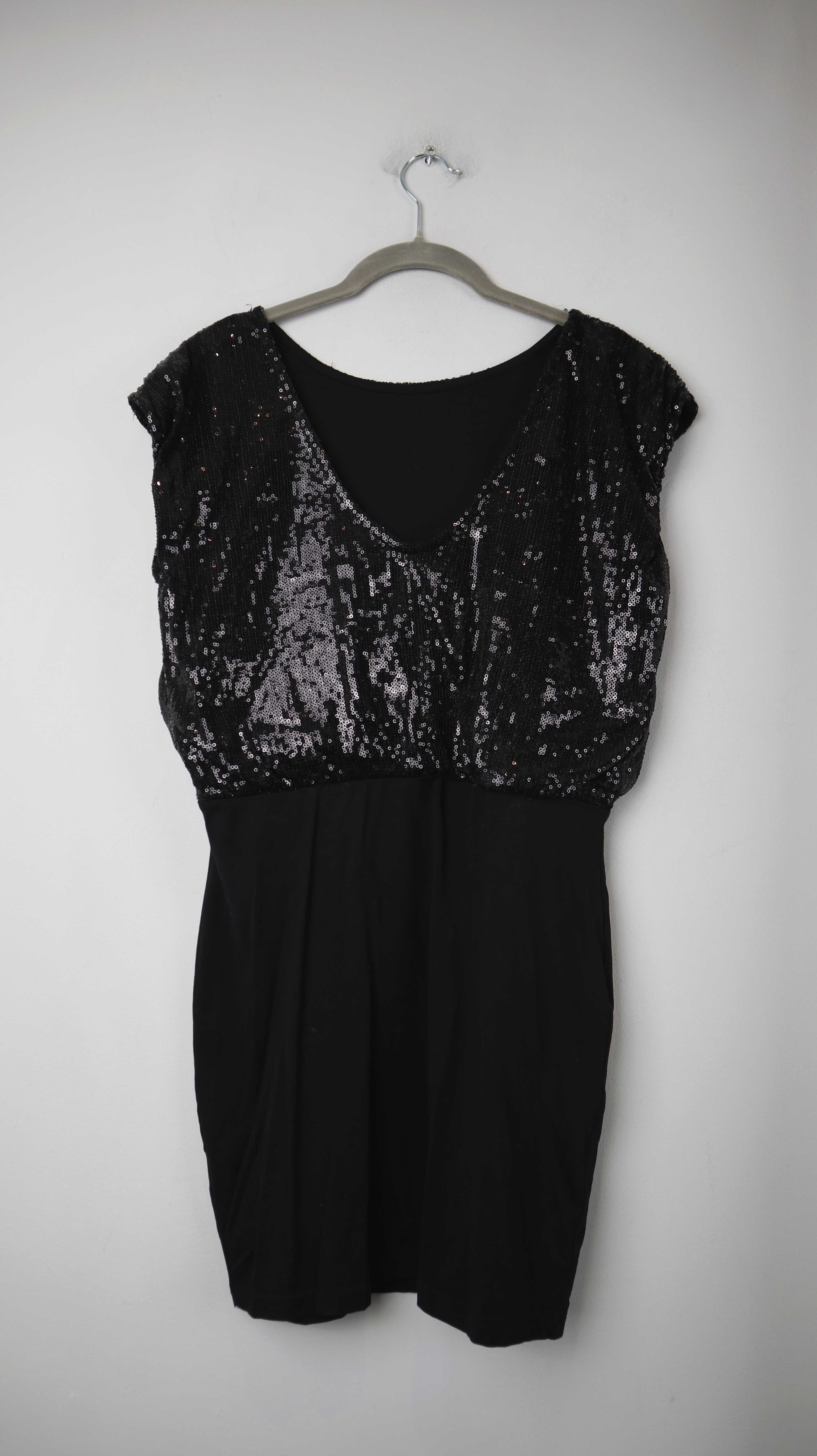 Kleid Midikleid schwarz Pailetten 40 L Etuikleid Midi Cocktailkleid