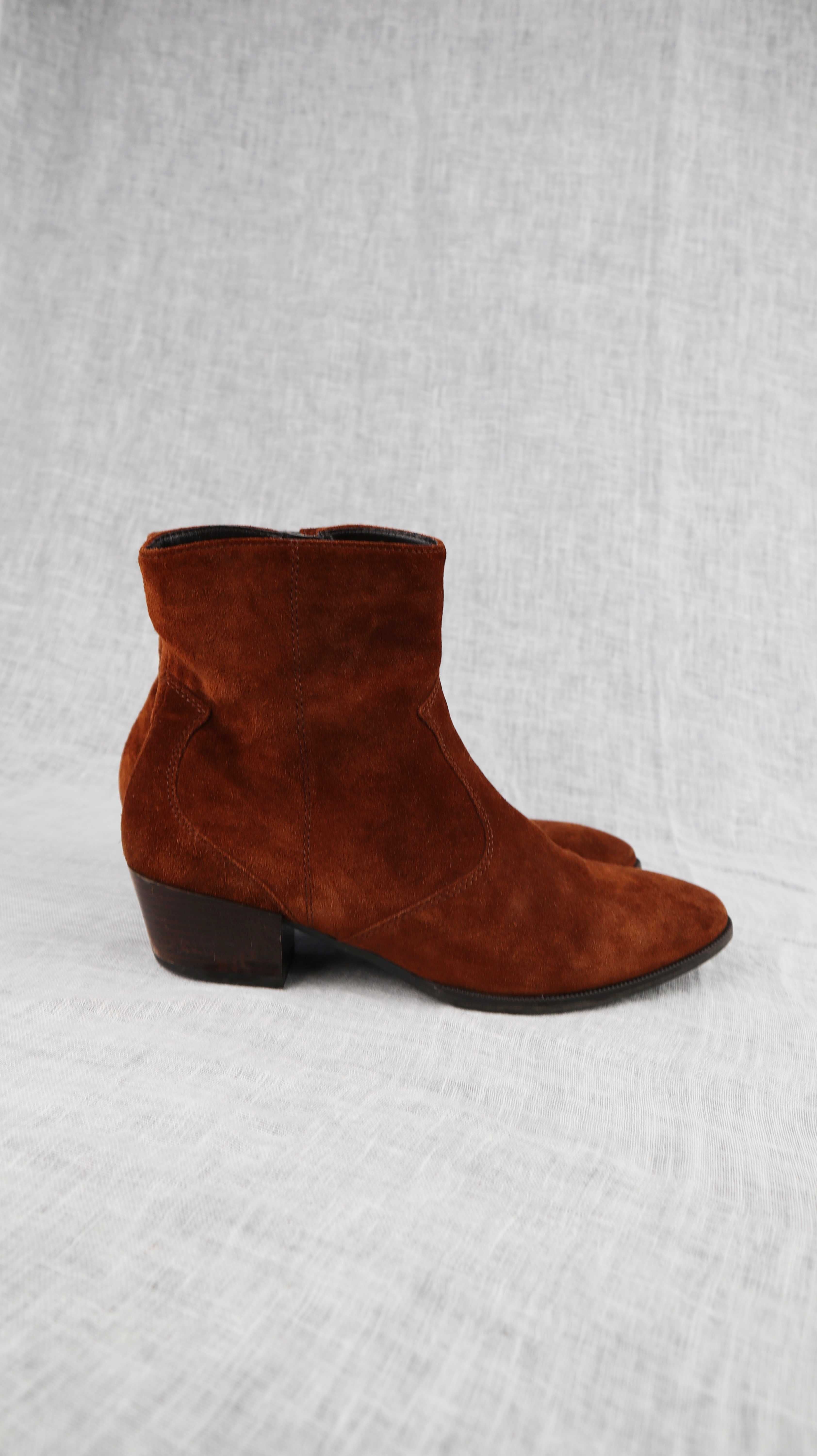 Ara high soft Stiefeletten Stiefel braun 40 Wildleder Mandelförmig