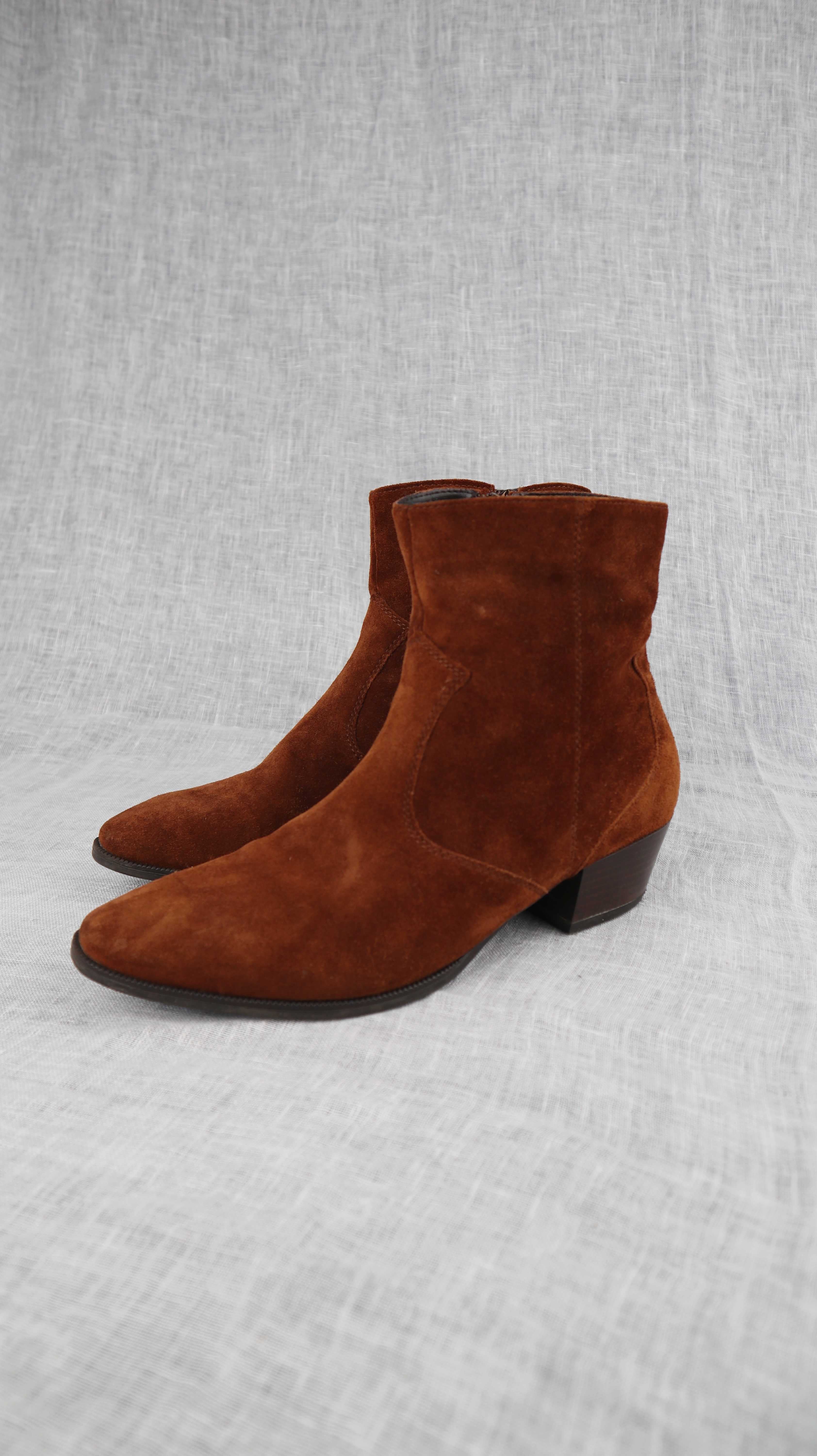 Ara high soft Stiefeletten Stiefel braun 40 Wildleder Mandelförmig