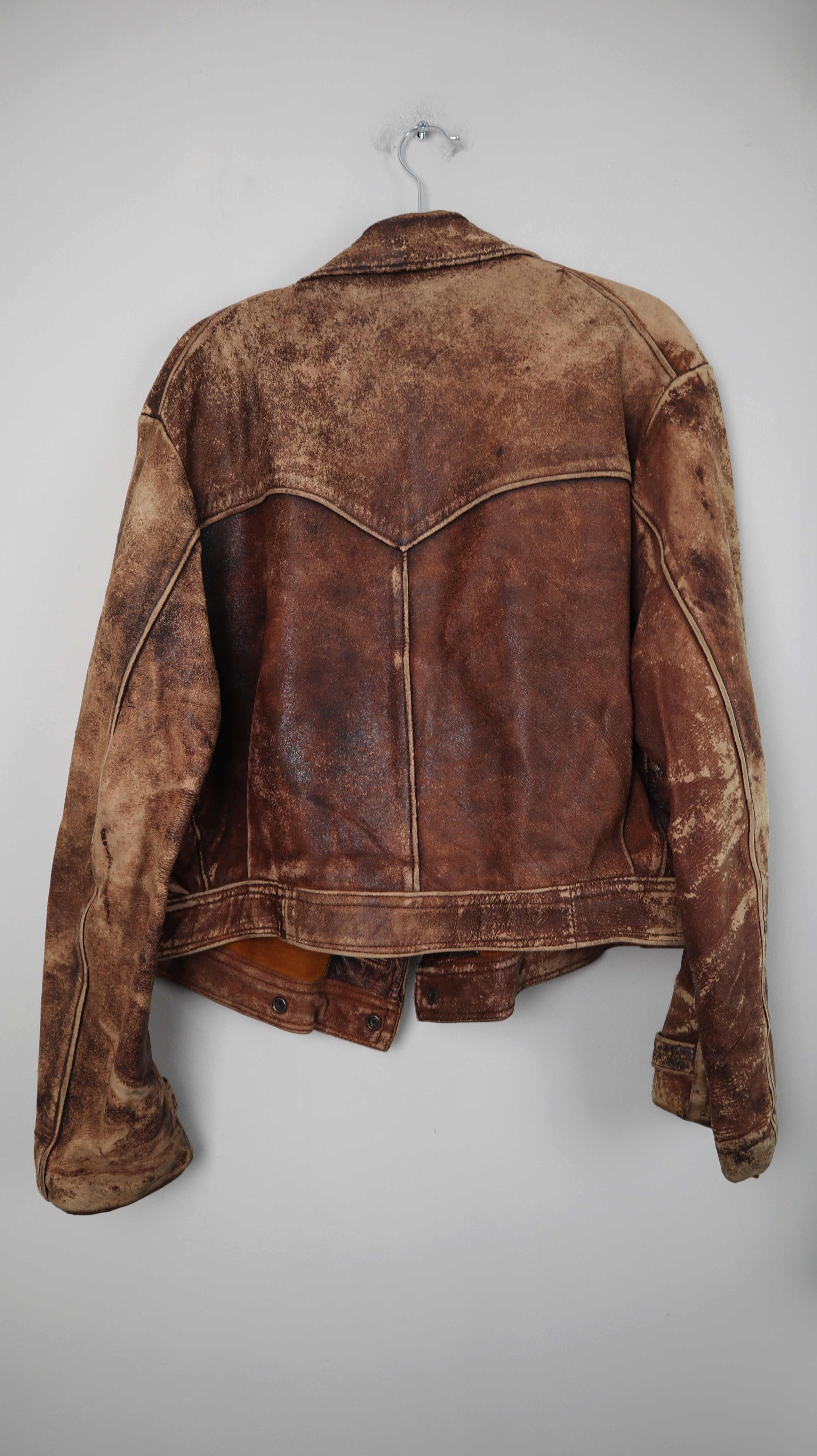 True Vintage Lederjacke Jacke braun 38 M 40 L used Bikerjacke Racingjacke