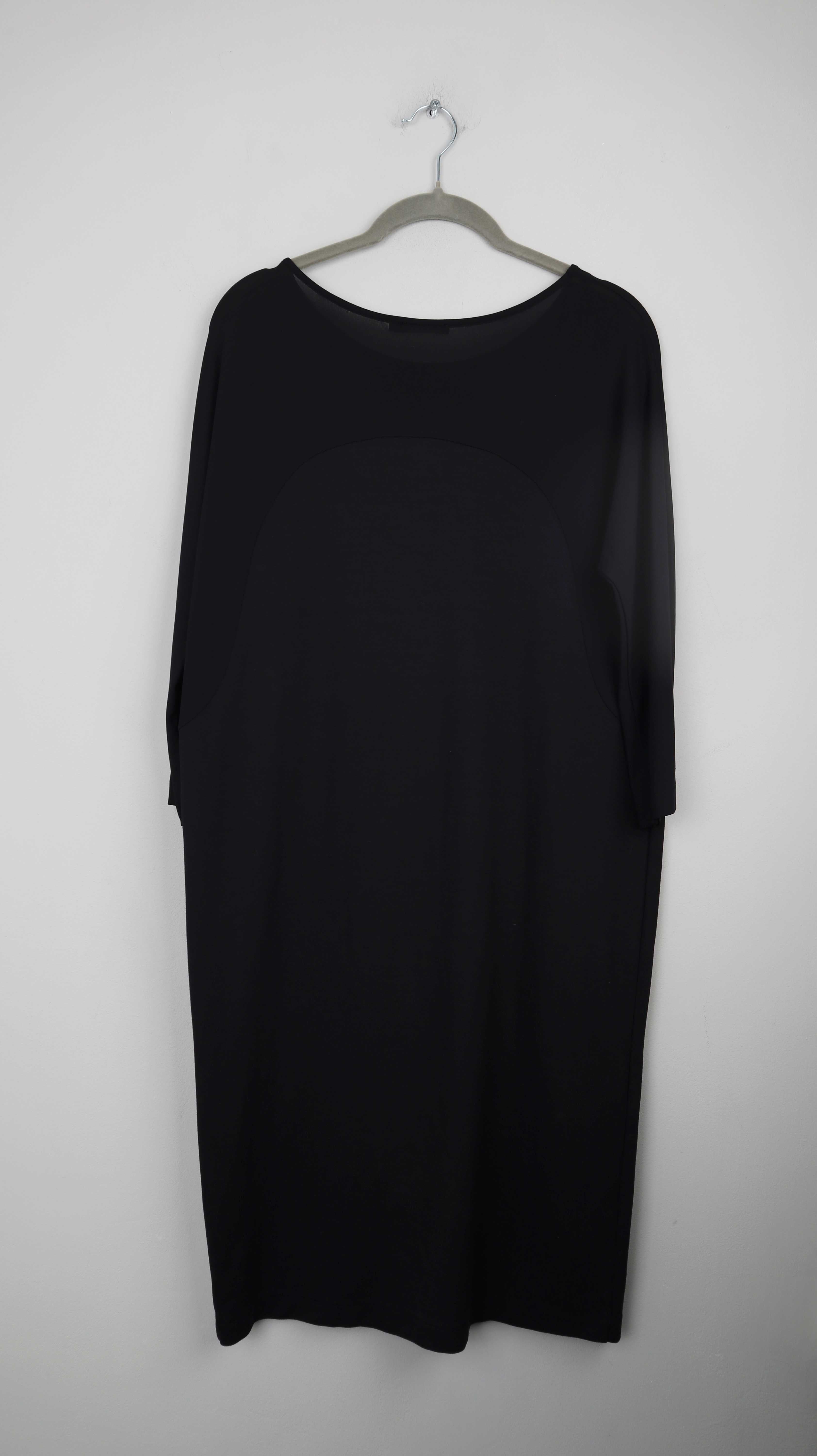 COS Kleid 36 S Midi Midikleid grafisch schwarz Etuikleid Stoffkleid