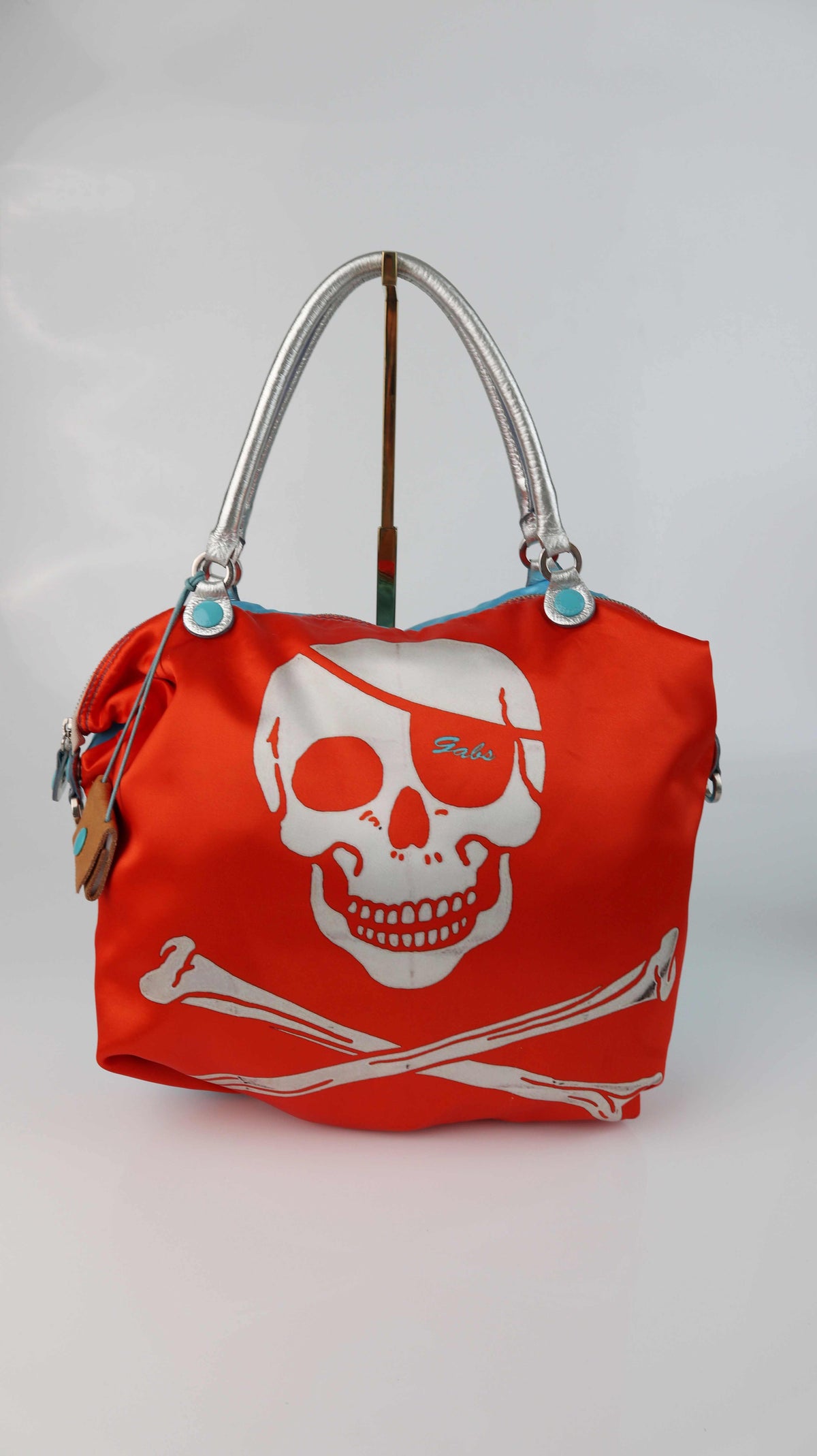 Gabs Tasche orange blau Totenkopf Handtasche Shopper Türkis blau