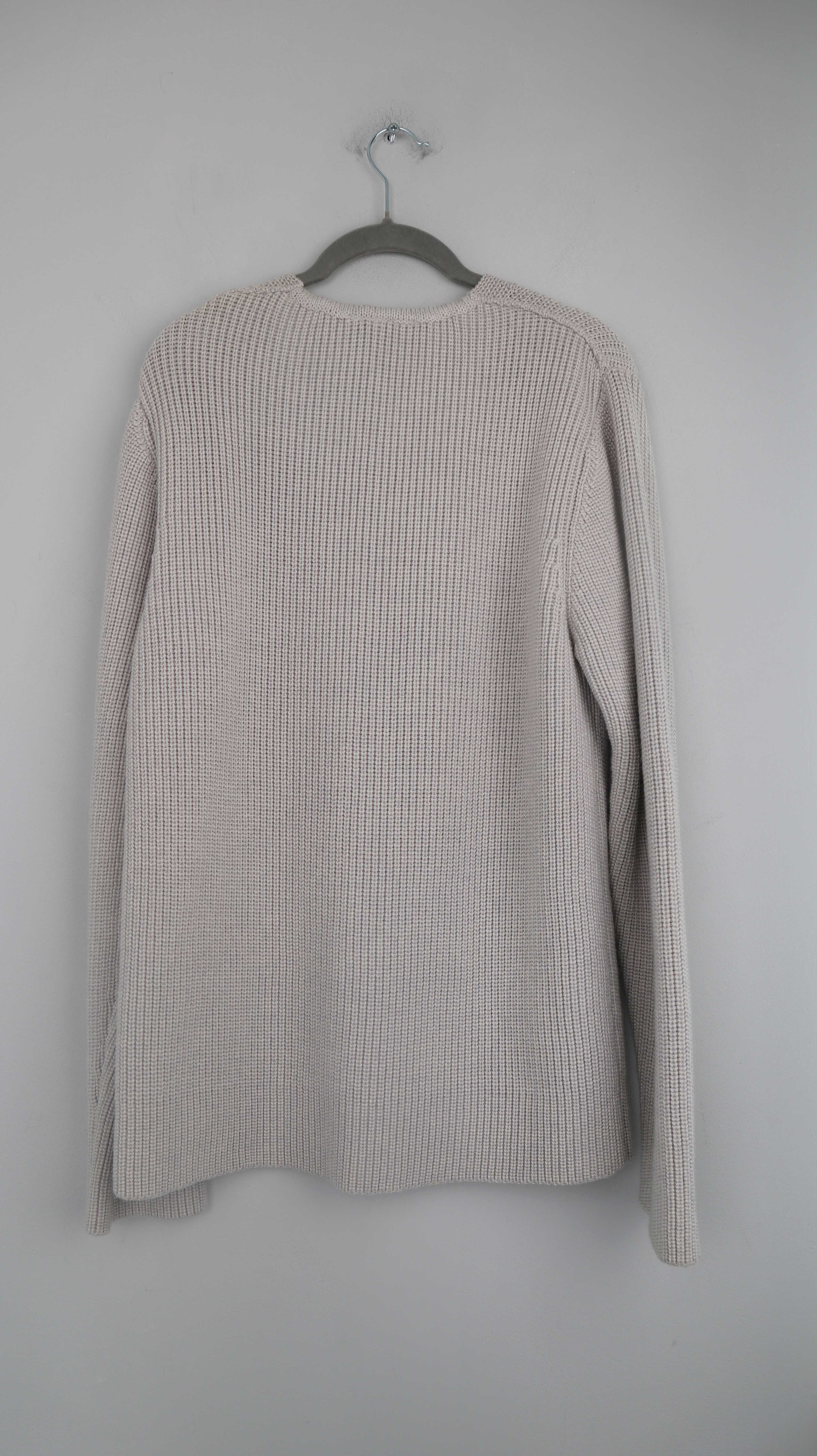 Omen Strickjacke Beige Wolle Schurwolle 38 M Zipper gestrickt Cardigan