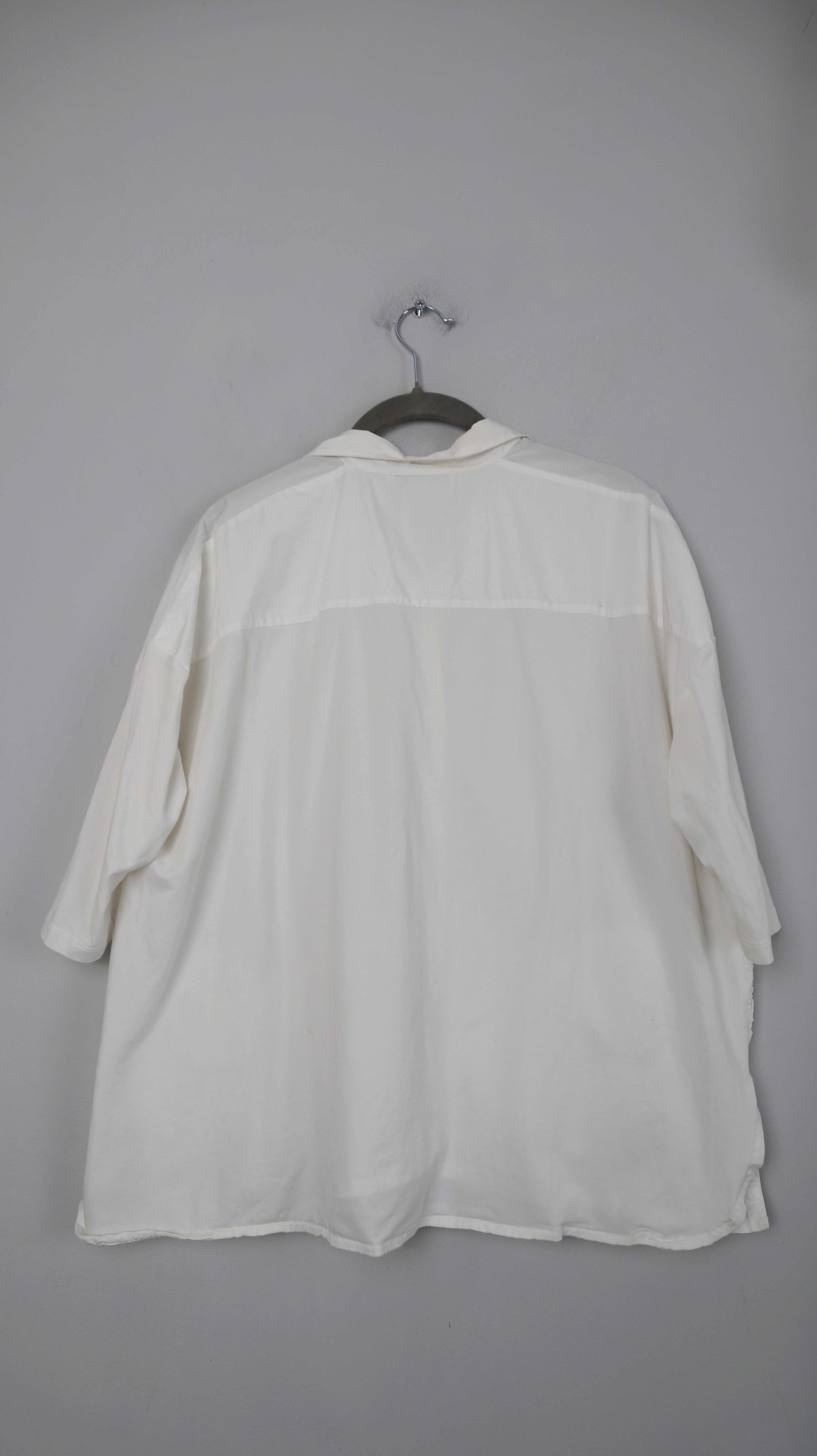 Whyci Milano Bluse Hemd Shirt weiß 38 M kurzärmlig boxy