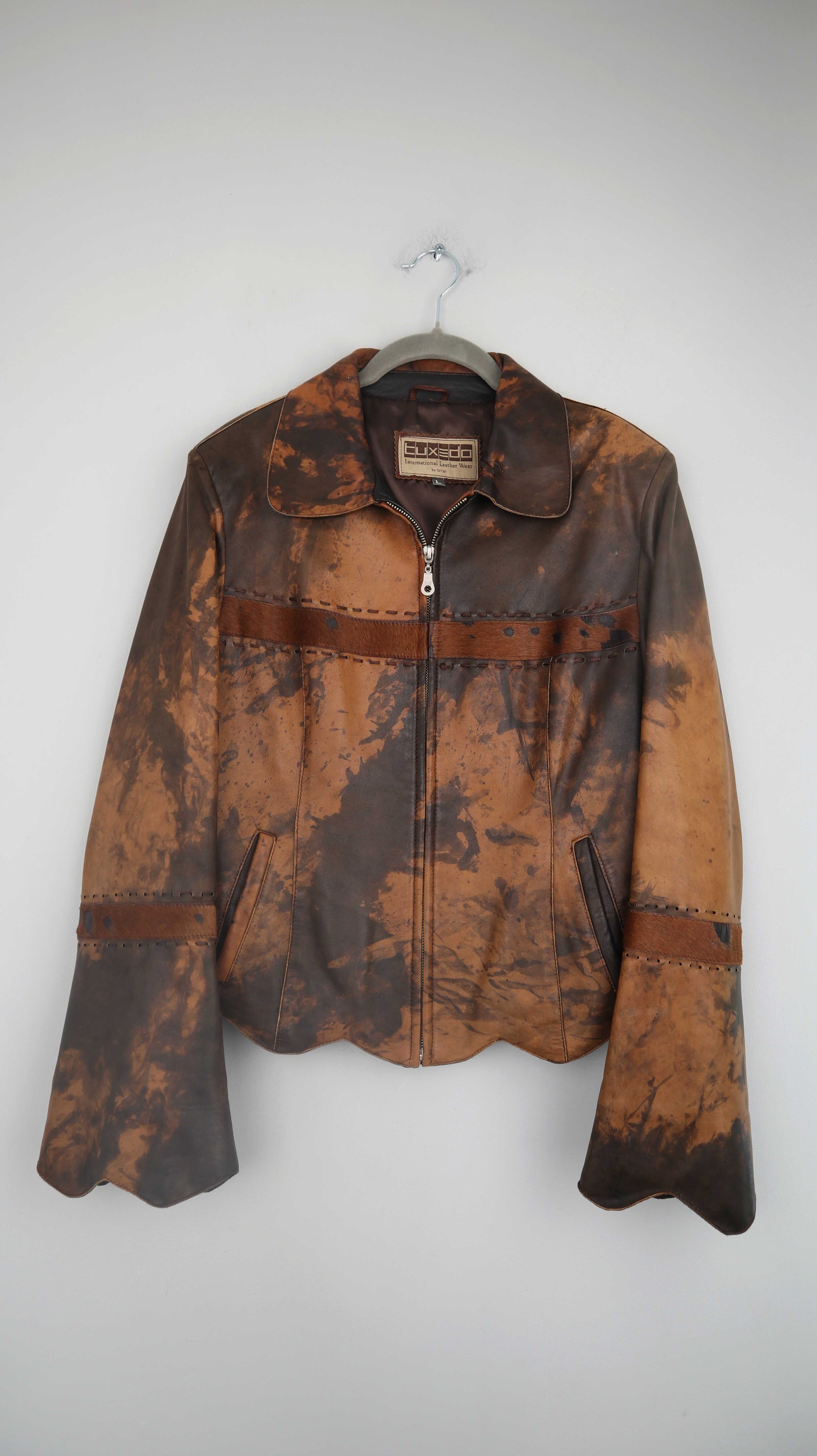 Tuxedo Lederjacke 38 M Braun Bikerjacke Jacke Dunkelbraun