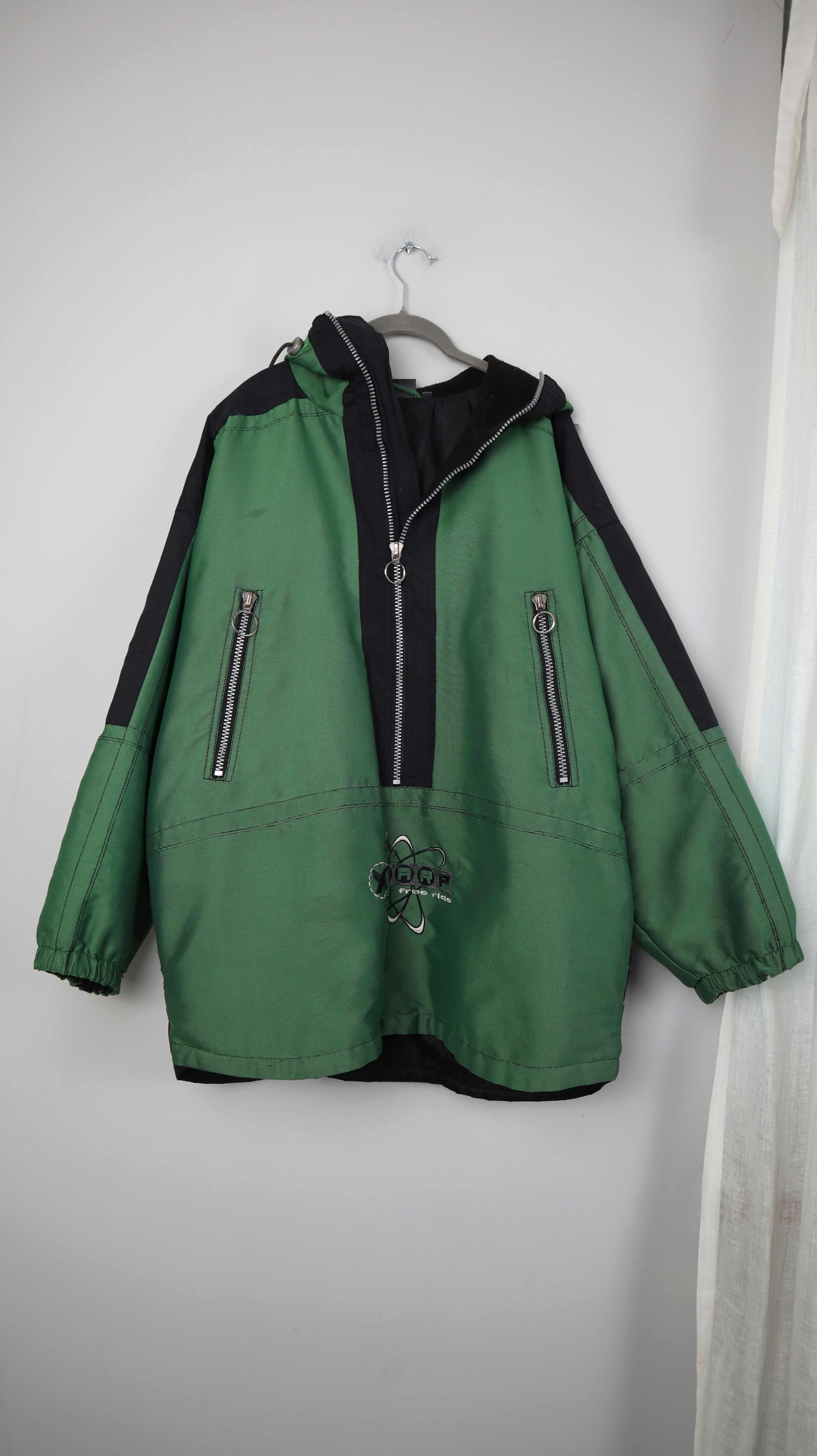 True Vintage Jacke grün Windbreaker 40 L warp free ride Anorak