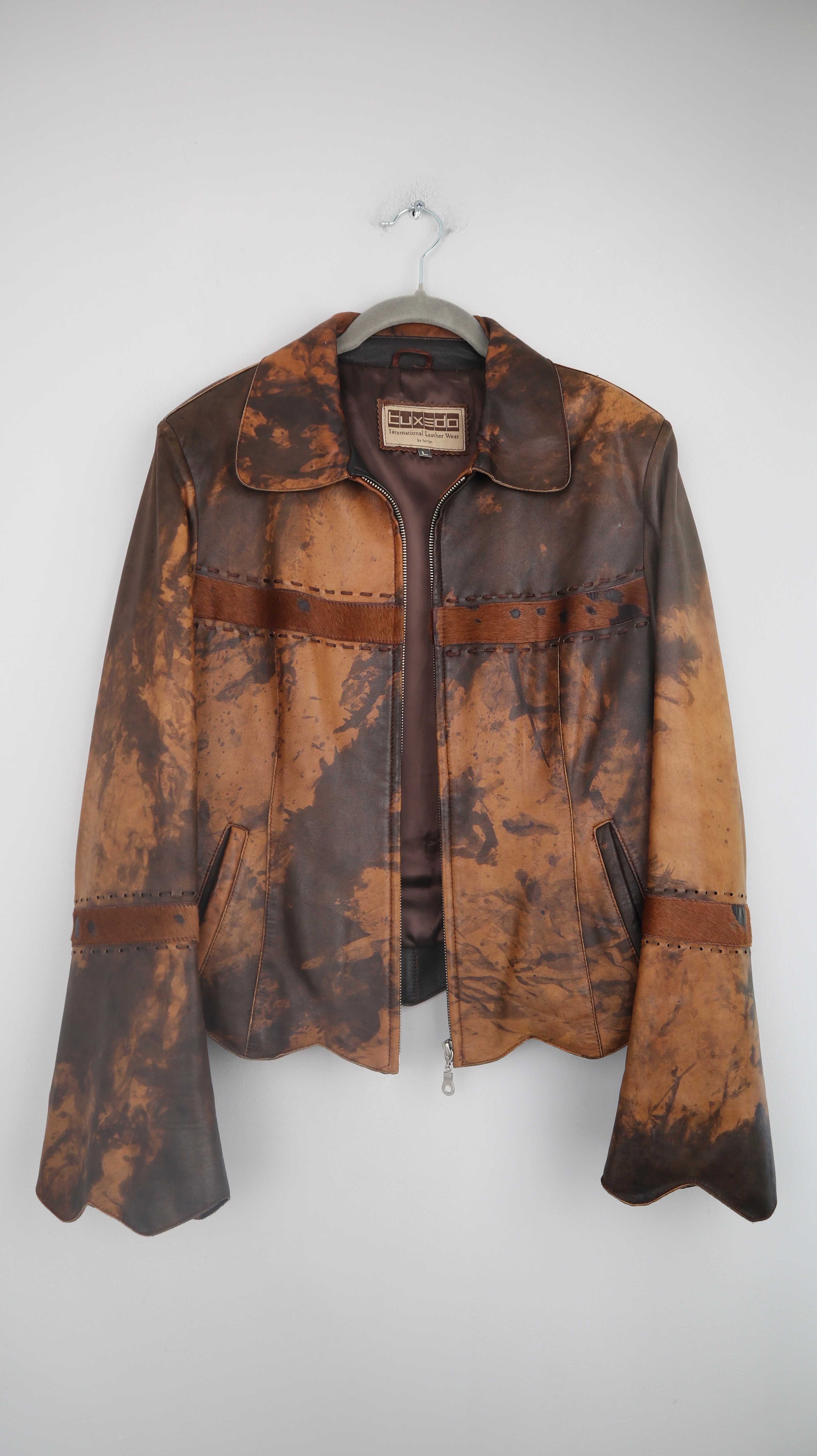 Tuxedo Lederjacke 38 M Braun Bikerjacke Jacke Dunkelbraun