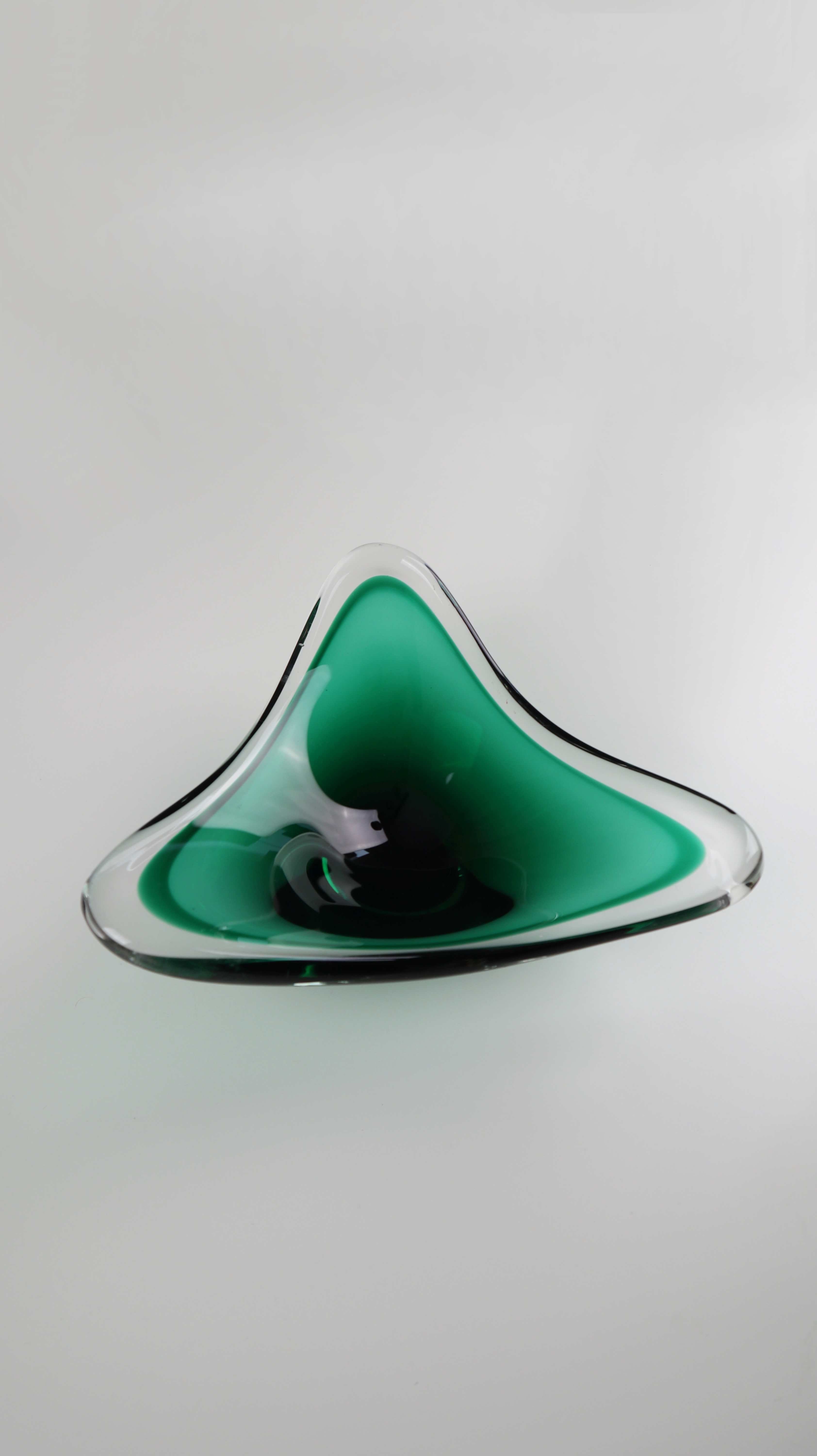 WMF Schale Grün Glasschale Dreiecksschale 60er Obstschale