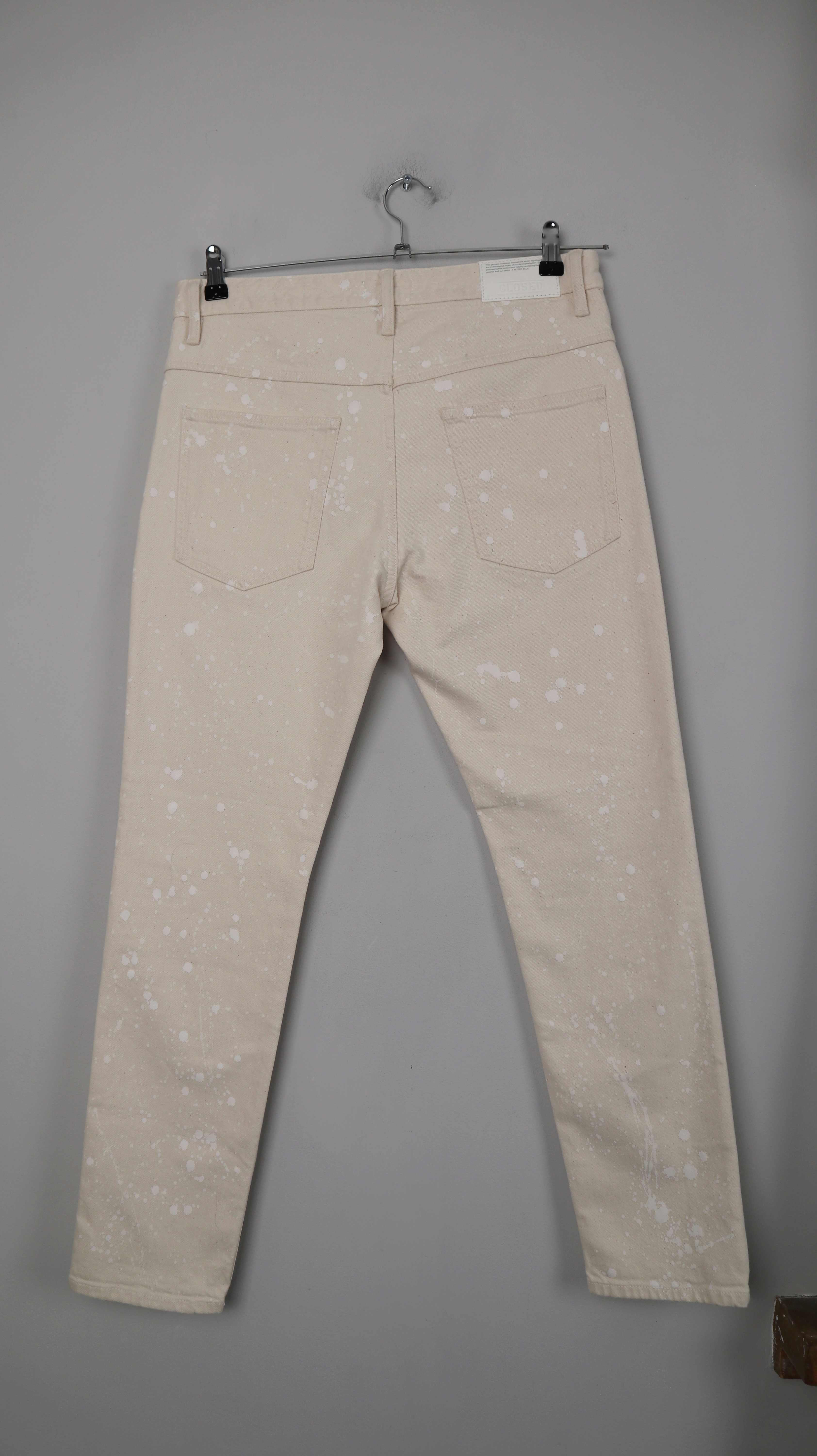 Closed Hose Creme Beige 32 slim high waist drops Drop Weiß 40L L