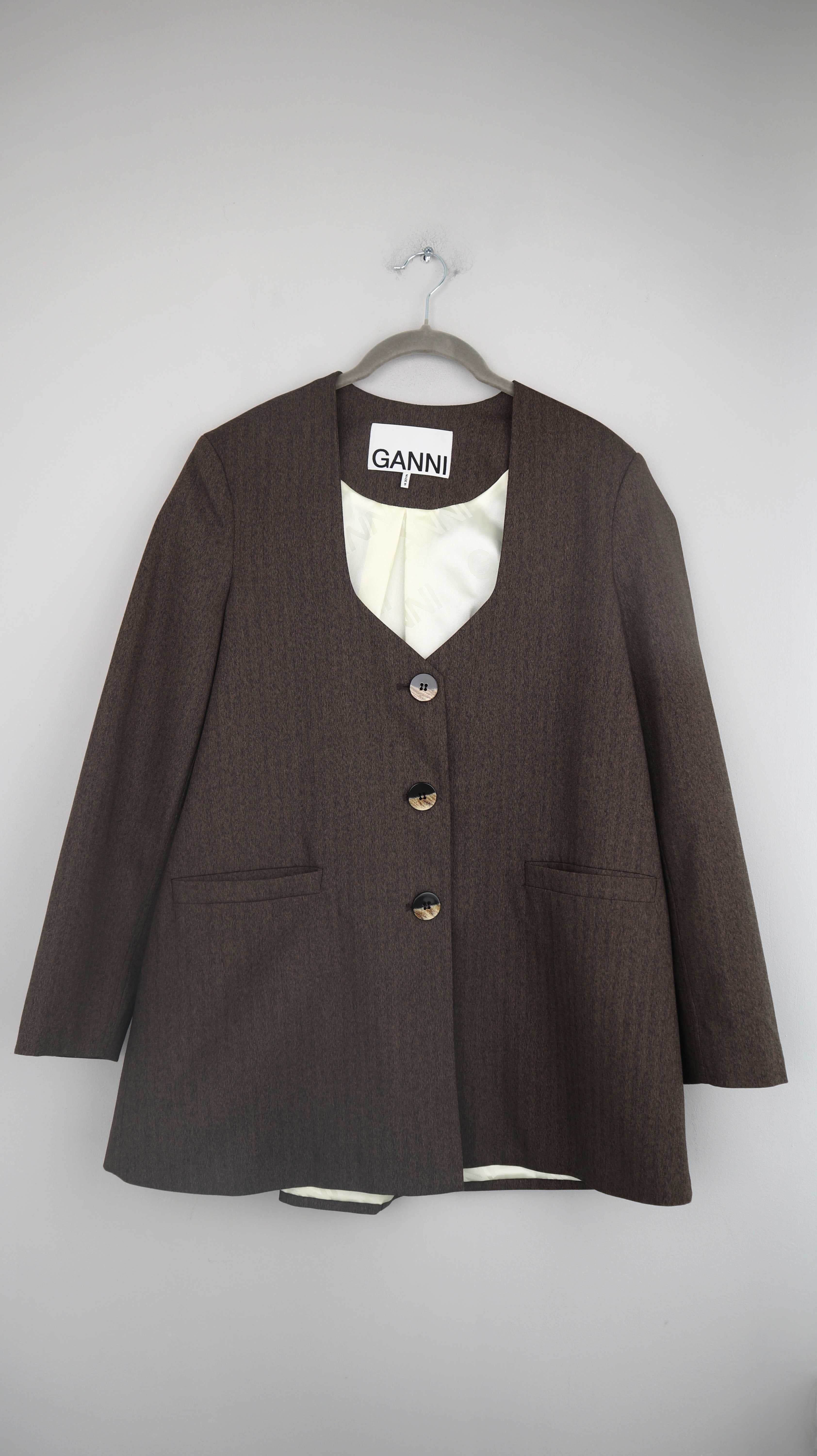 Ganni Blazer braun Boxy XS Jacke Oversized minimalist Jacke