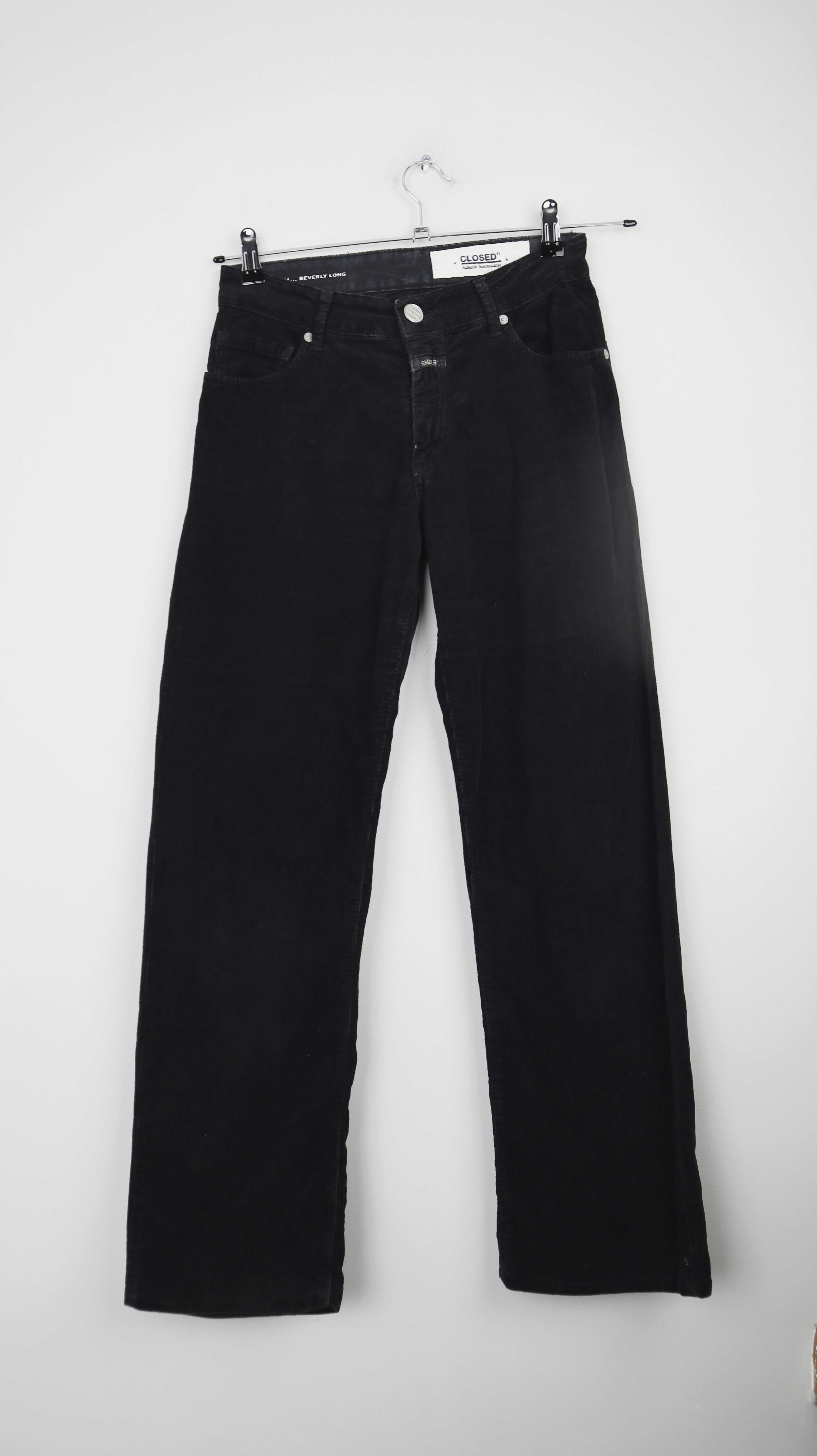 Closed Hose Cordhose schwarz straight leg Beverly Long 36 S