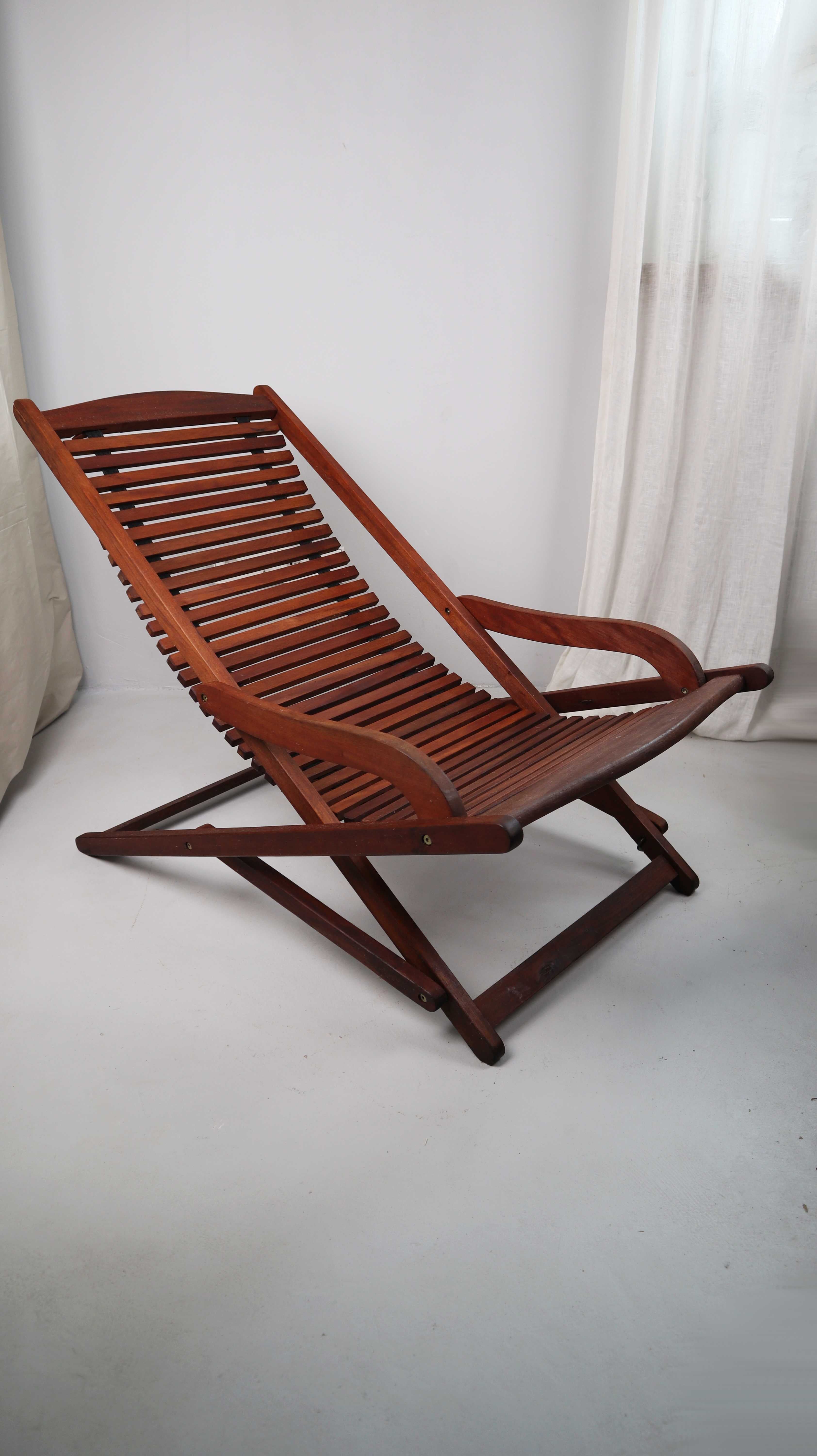Liegestuhl Klappstuhl braun Holzstuhl Jutlandia Liege Holzliege Gartenliege