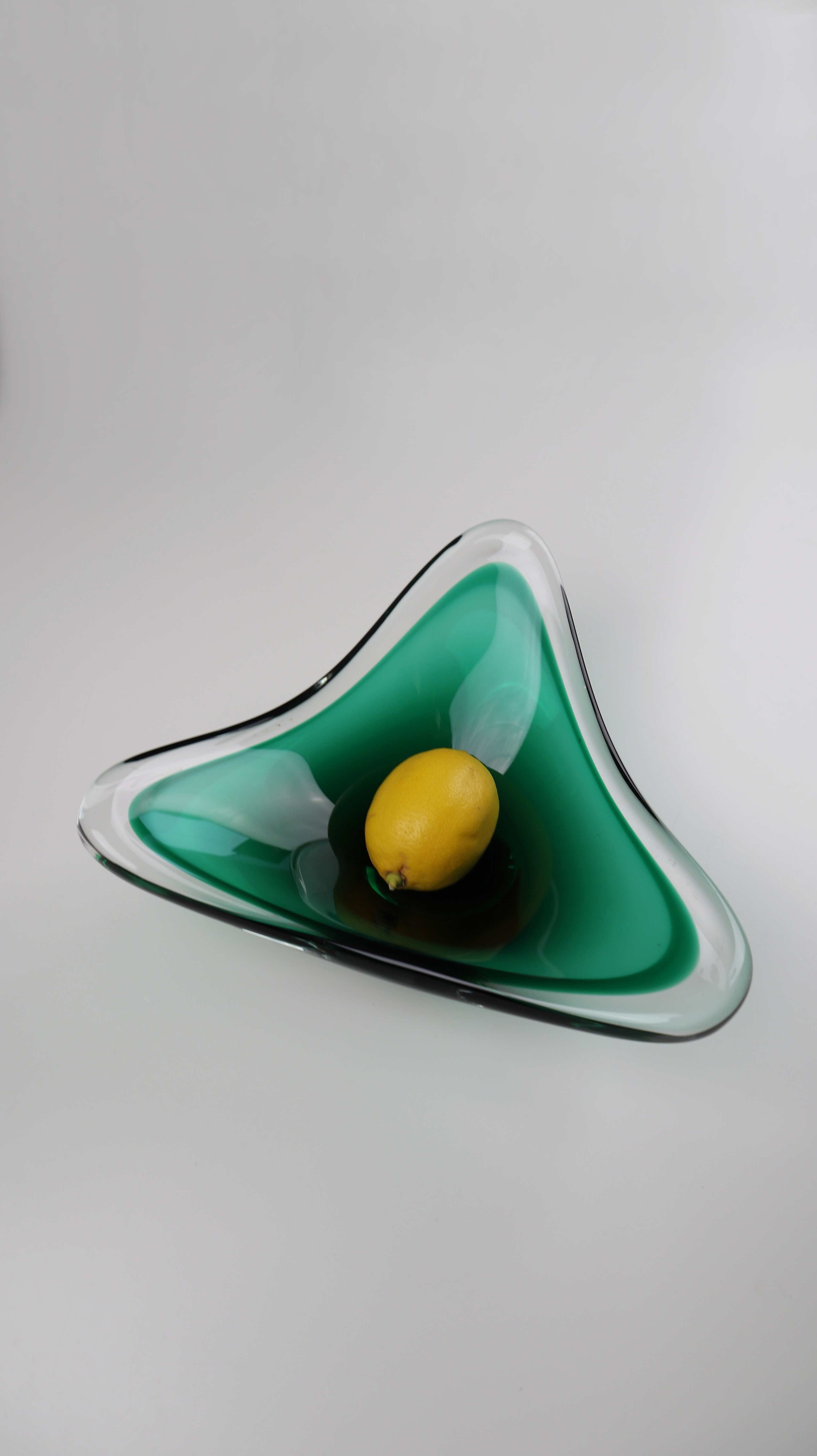 WMF Schale Grün Glasschale Dreiecksschale 60er Obstschale