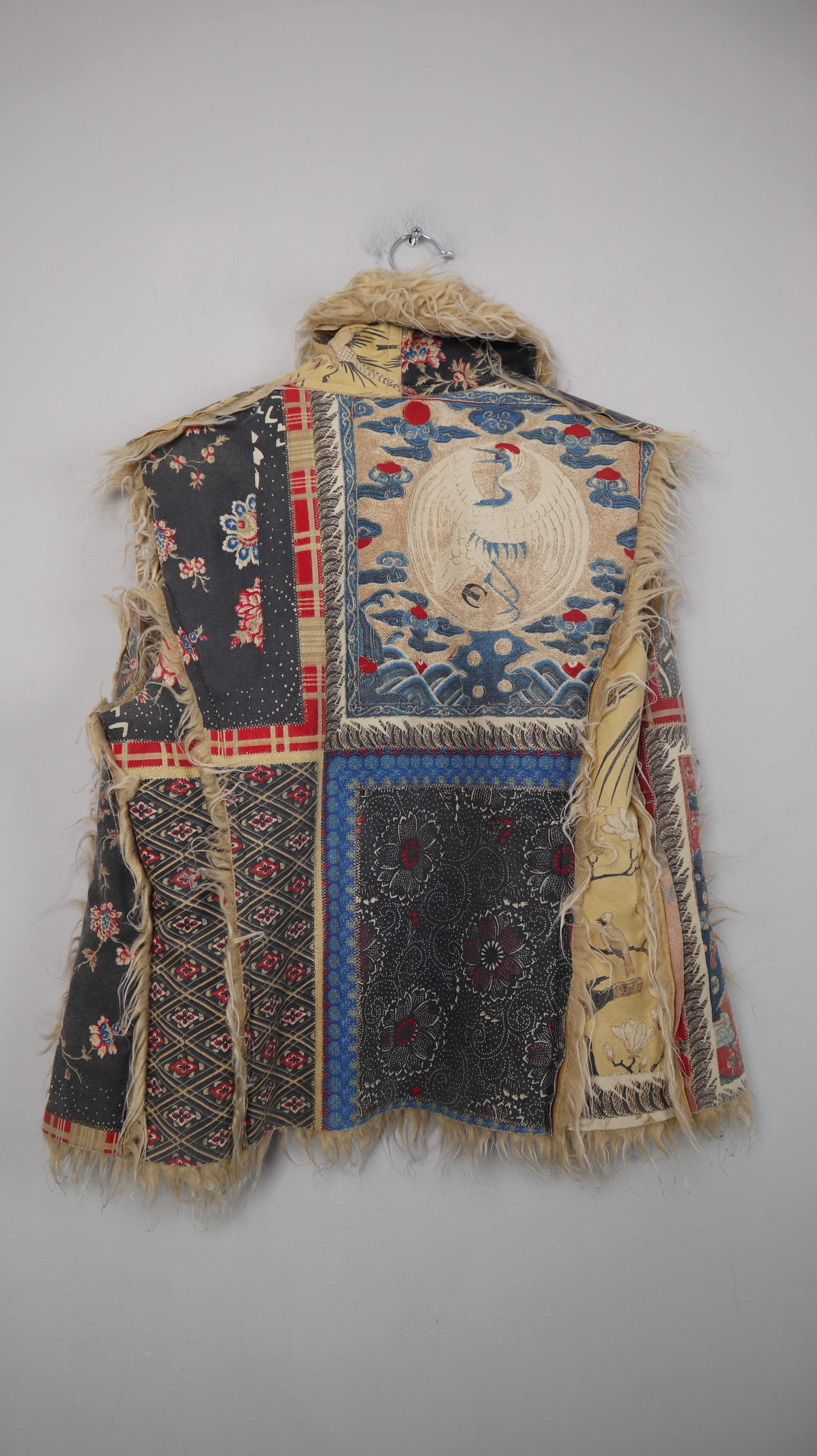 Roberto Cavalli Weste Fellweste bunt Hippie 38 M bohemian Folklore