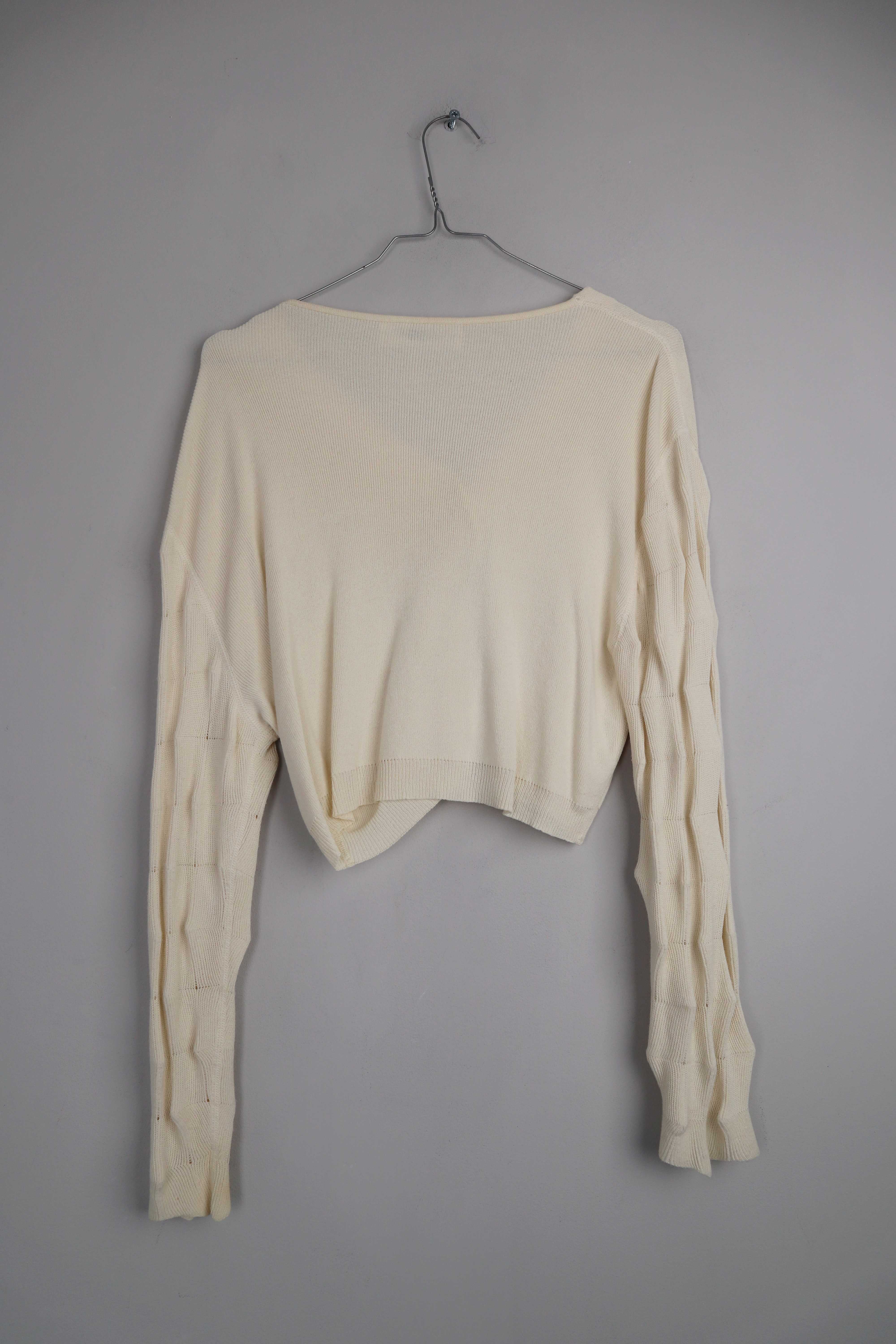 Marc Cain Strickjacke Creme N4 36 S 38 M cropped Cardigan Design geknöpft