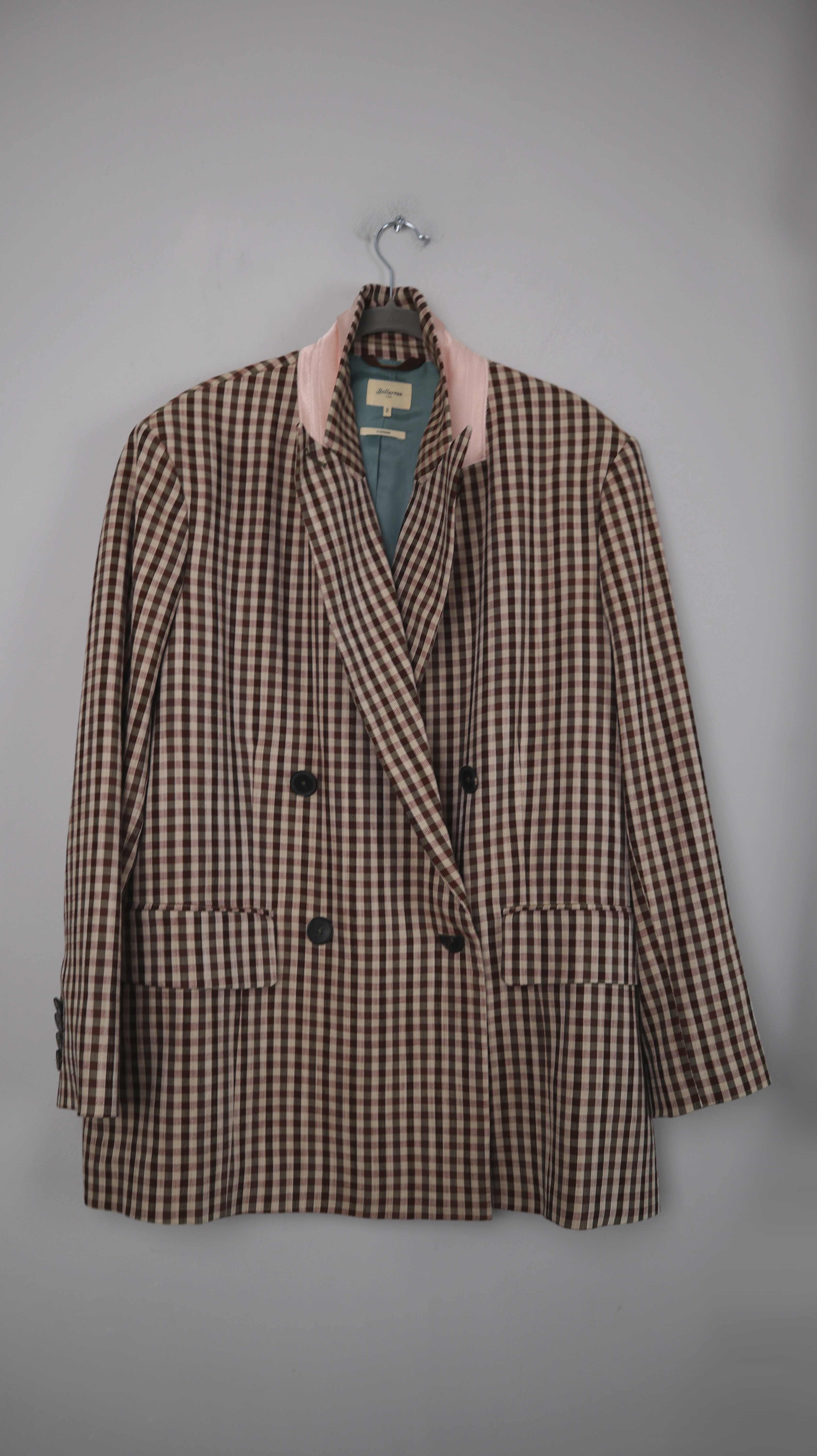 Bellerose Blazer Braun Rosa Oversized Oversized 2 38 M kariert Boxy