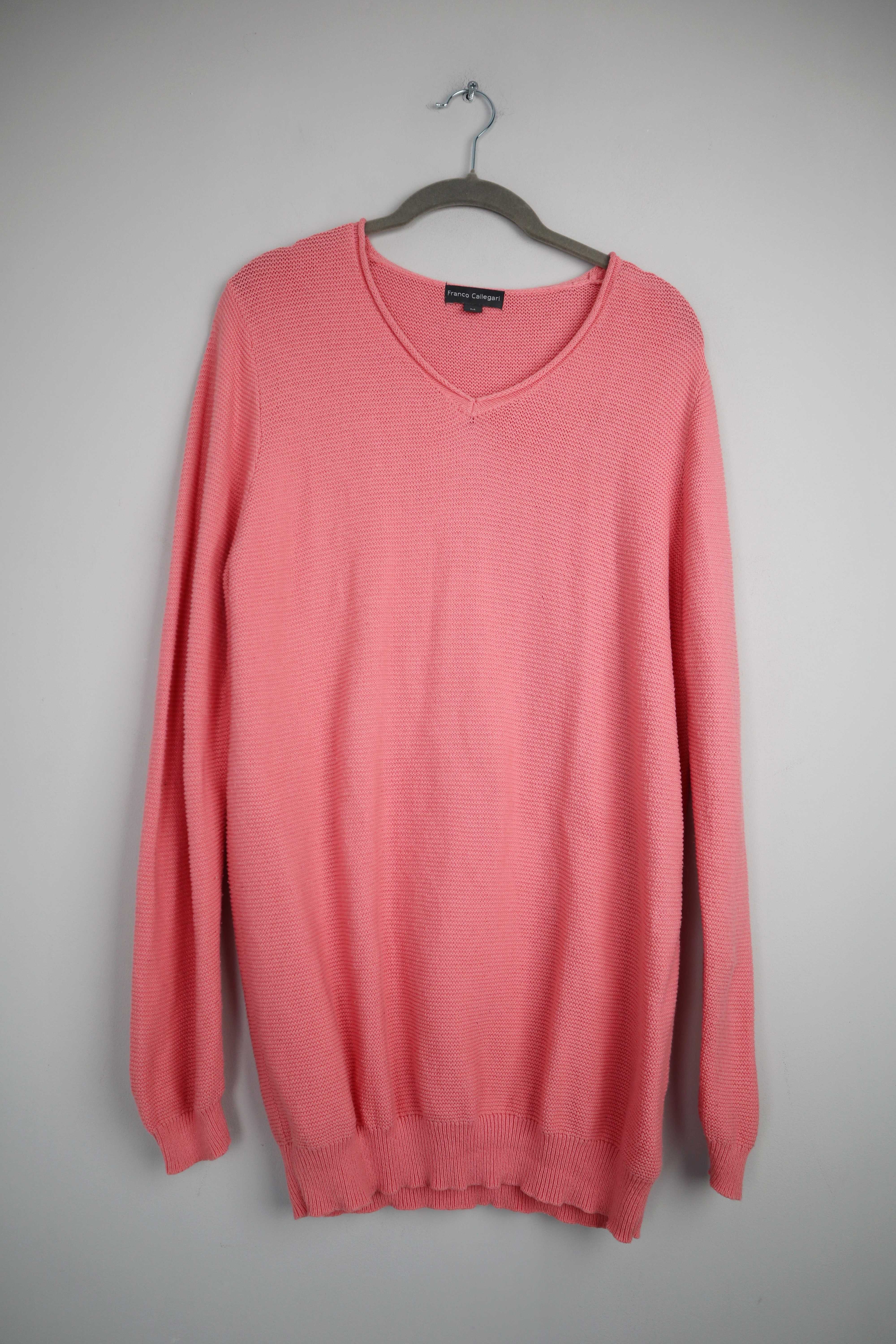 Franco Callegari Pullover Koralle Rosa V-Ausschnitt Kaschmir 38 M Pink
