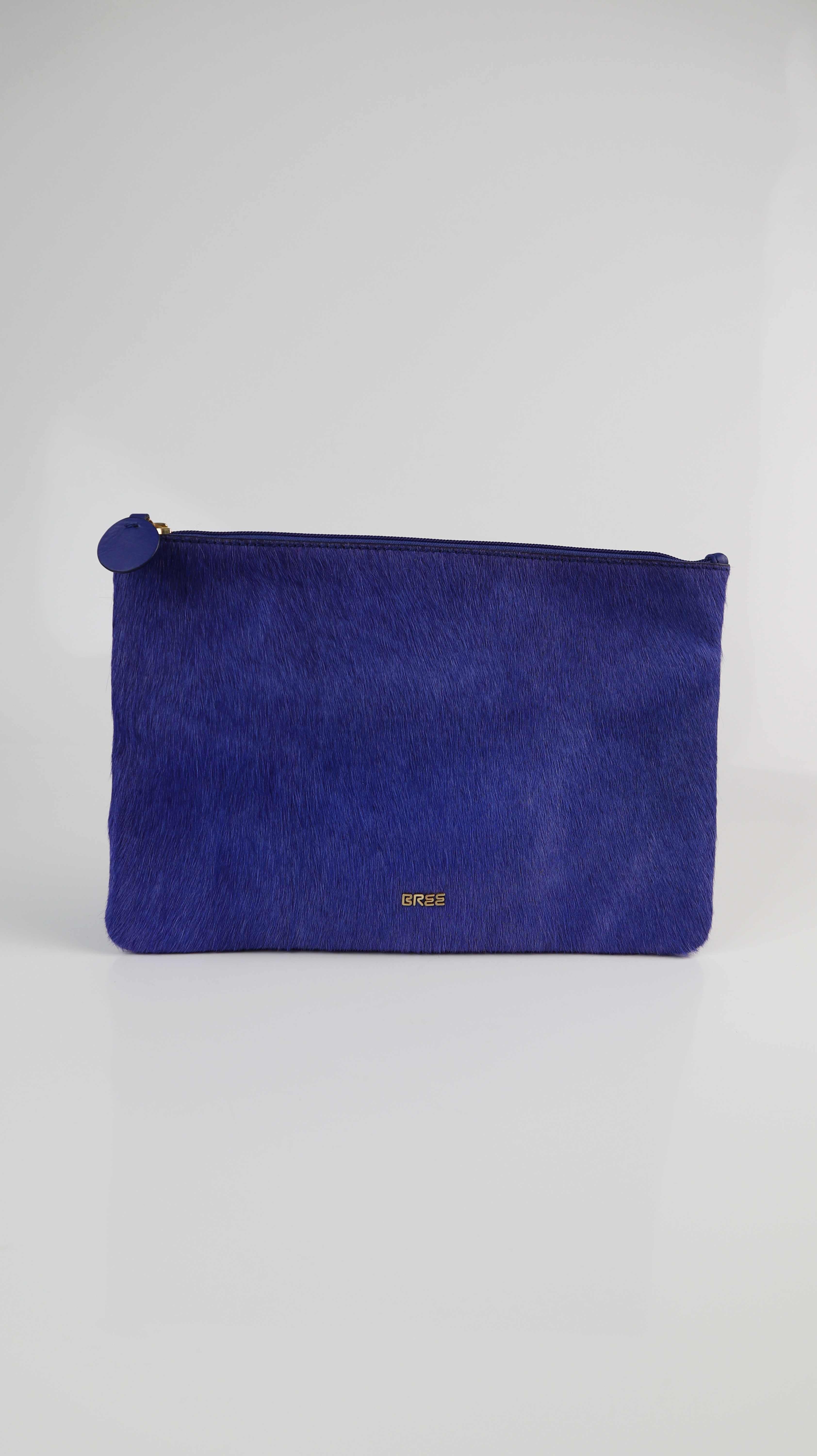 Bree Clutch blau Ponyfell Tasche Felltasche dunkelblau neu