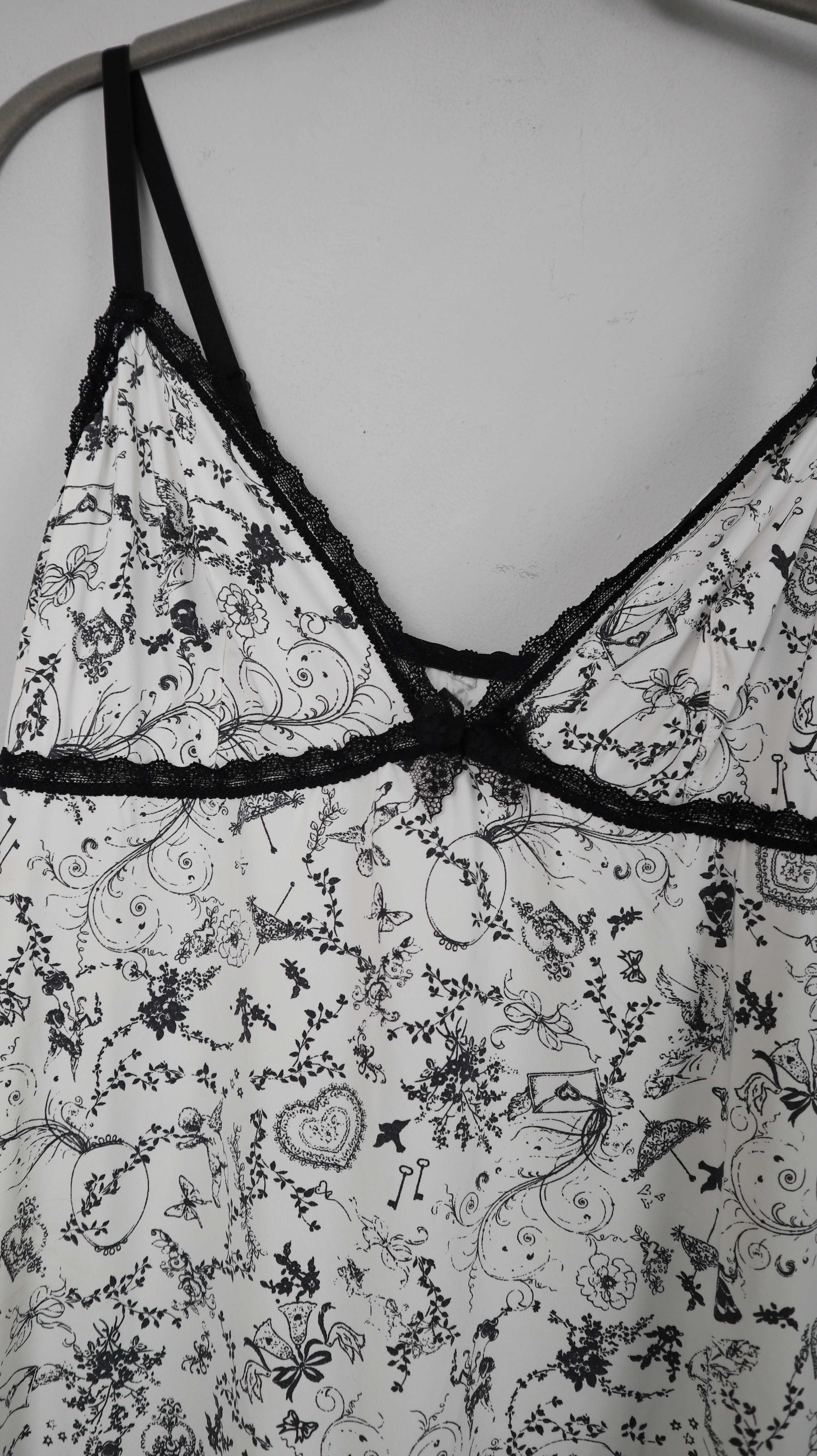 Nachthemd schwarz Weiß 36 S klein Hemdchen Minikleid Schlafkleid sleapwear