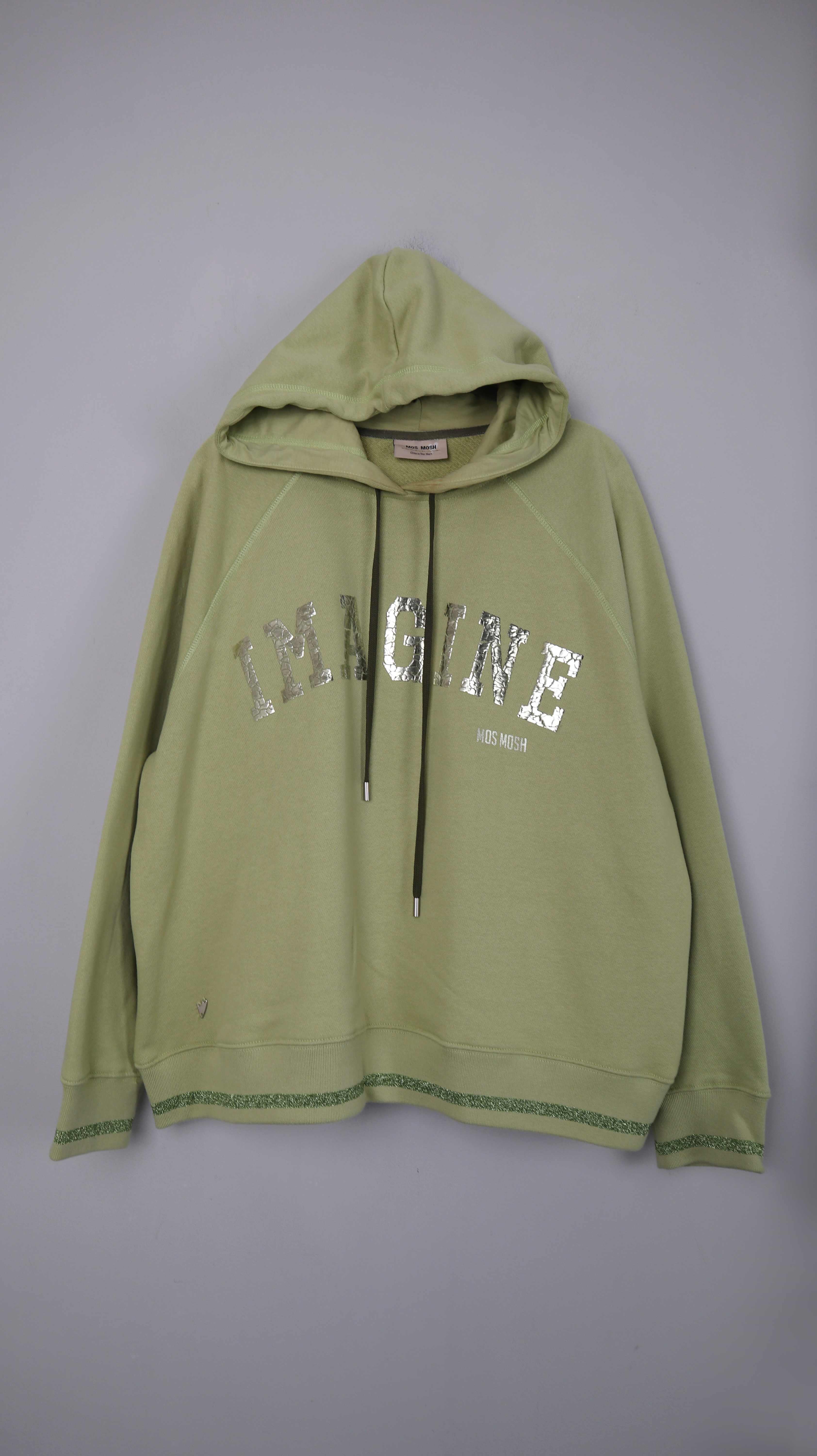 Mos Mosh Hoodie Grün Kapuzenpullover Sweater XL Apfelgrün