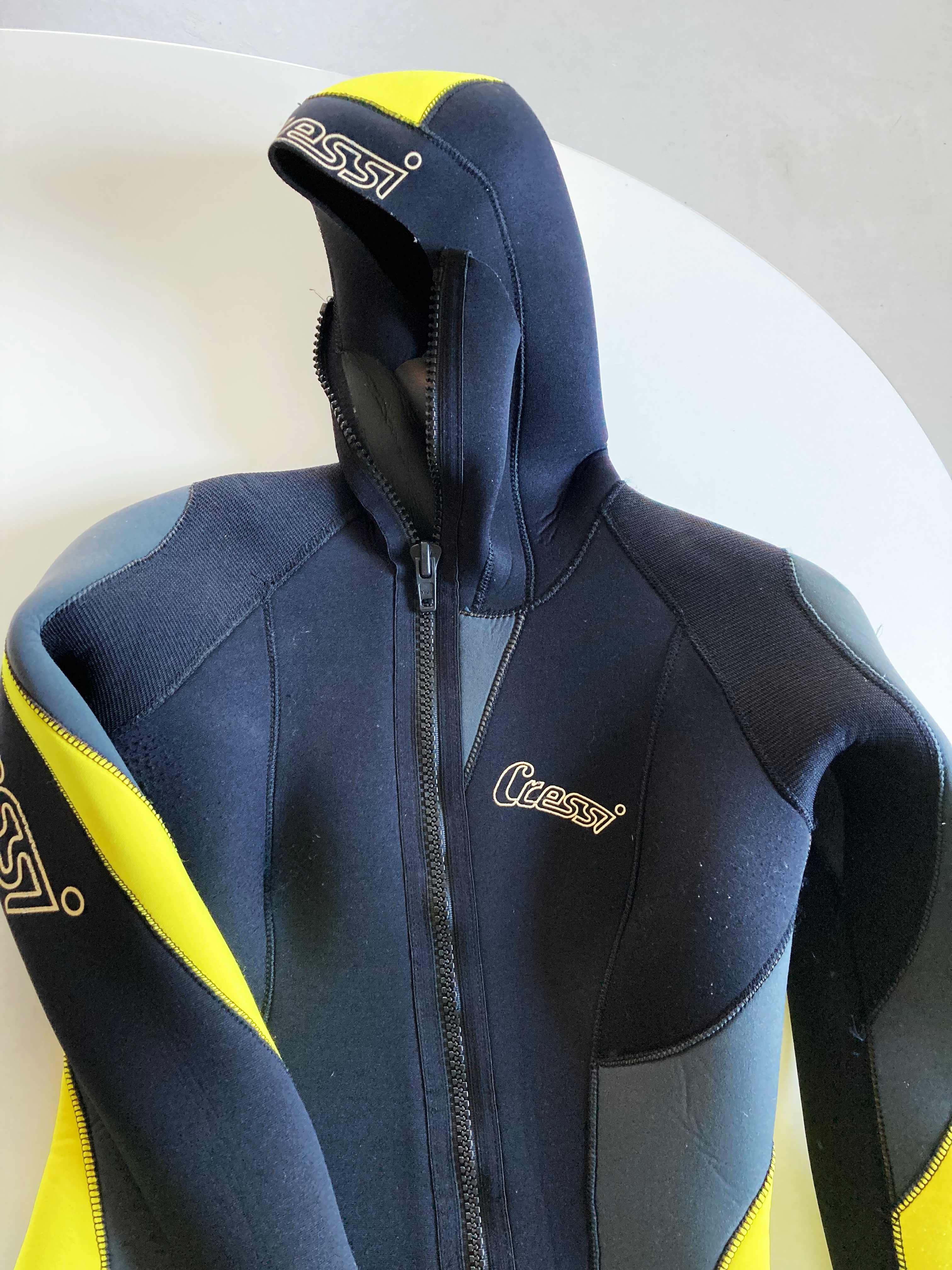 Neoprenanzug Schwarz Gelb 36 S Tauchanzug Schwimmanzug Kapuze