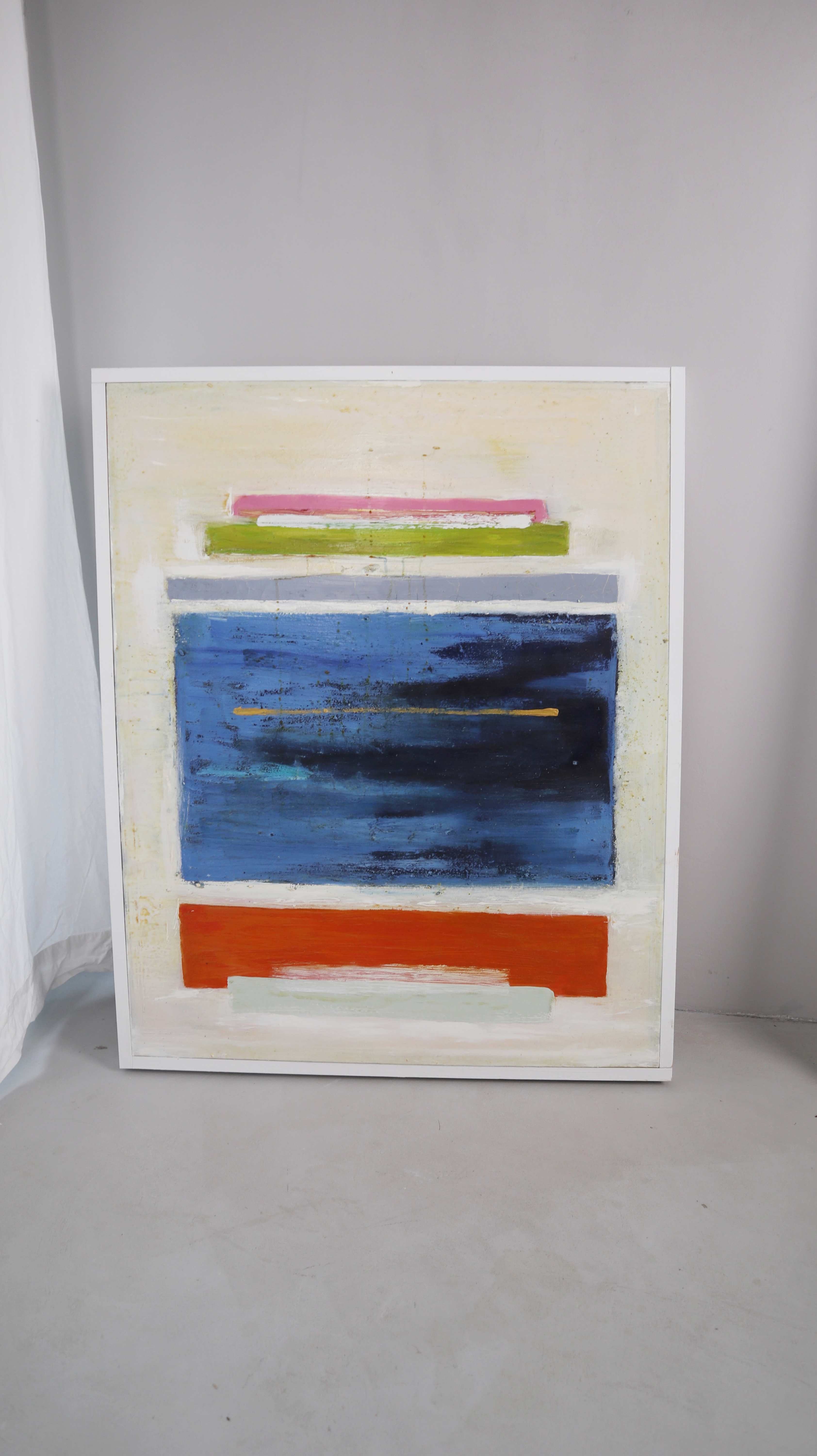 Bild Gemälde blau Orange Farben Kunstwerk Weiß Wandgemälde
