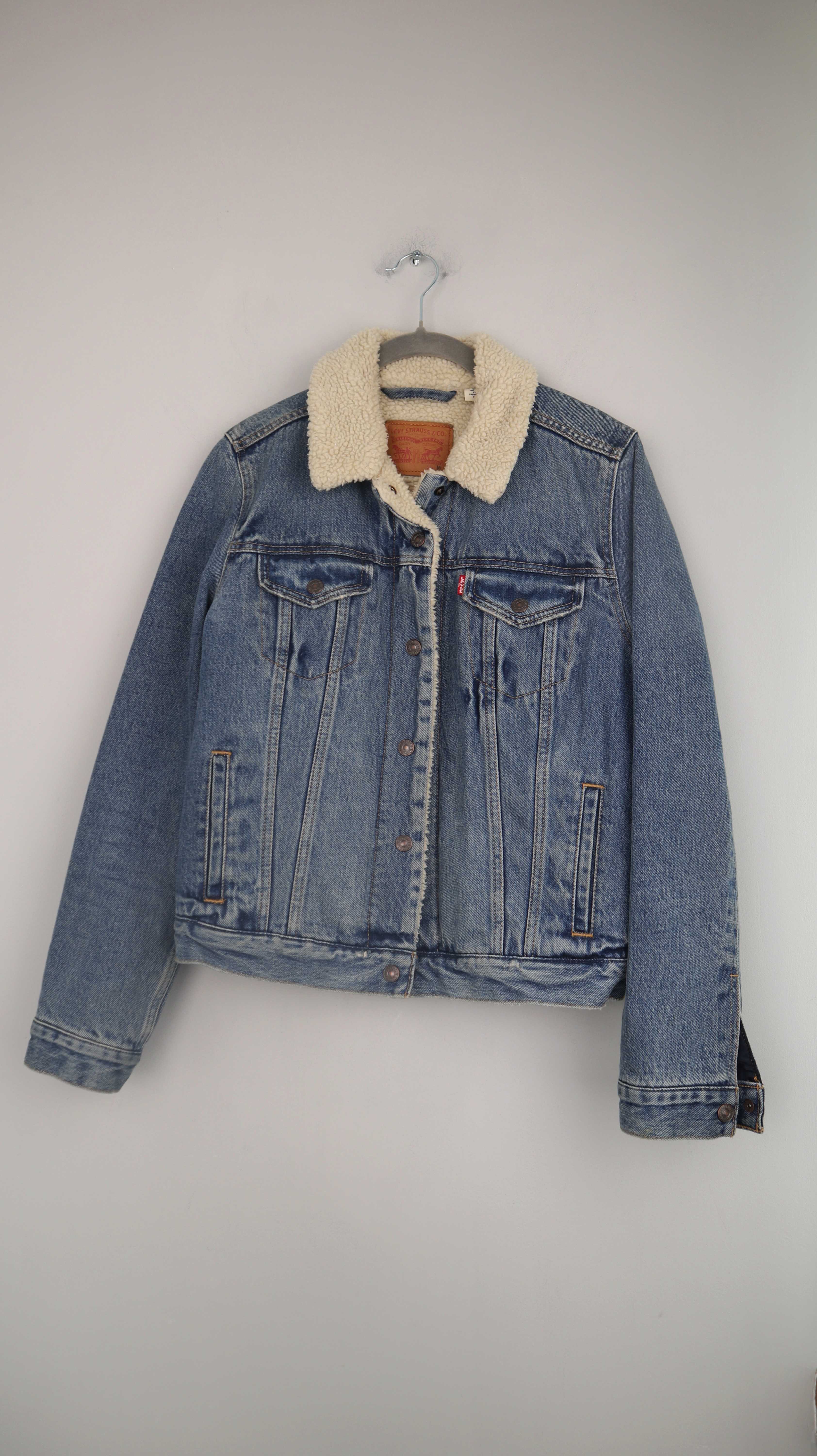 Levis Jeansjacke Denim Blau Fell Truckerjacke 38 M gefüttert