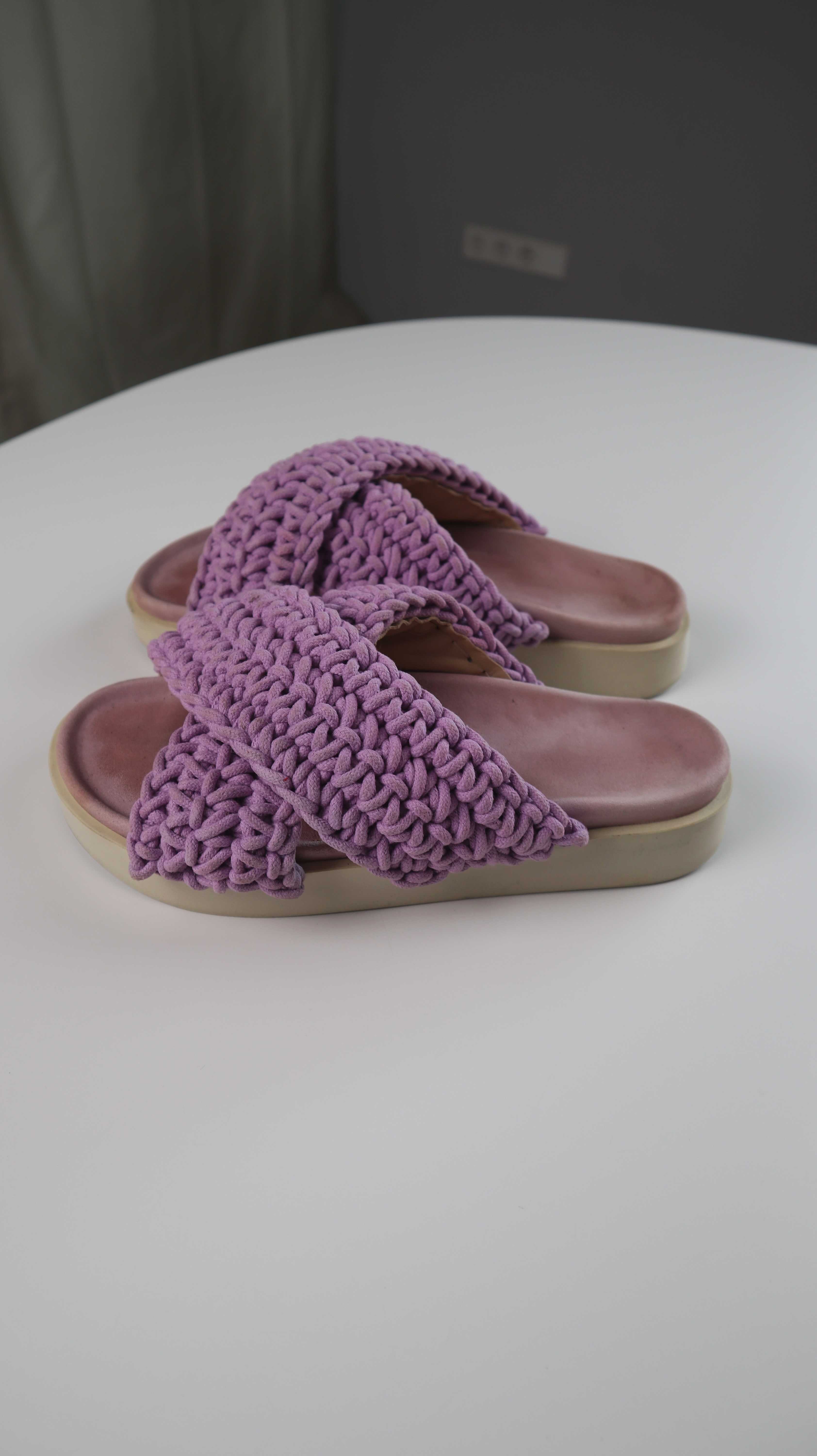 Inuikii Slipper 39 Lila Flieder Schlappen Sandalen Loafer geflochten Pantoletten