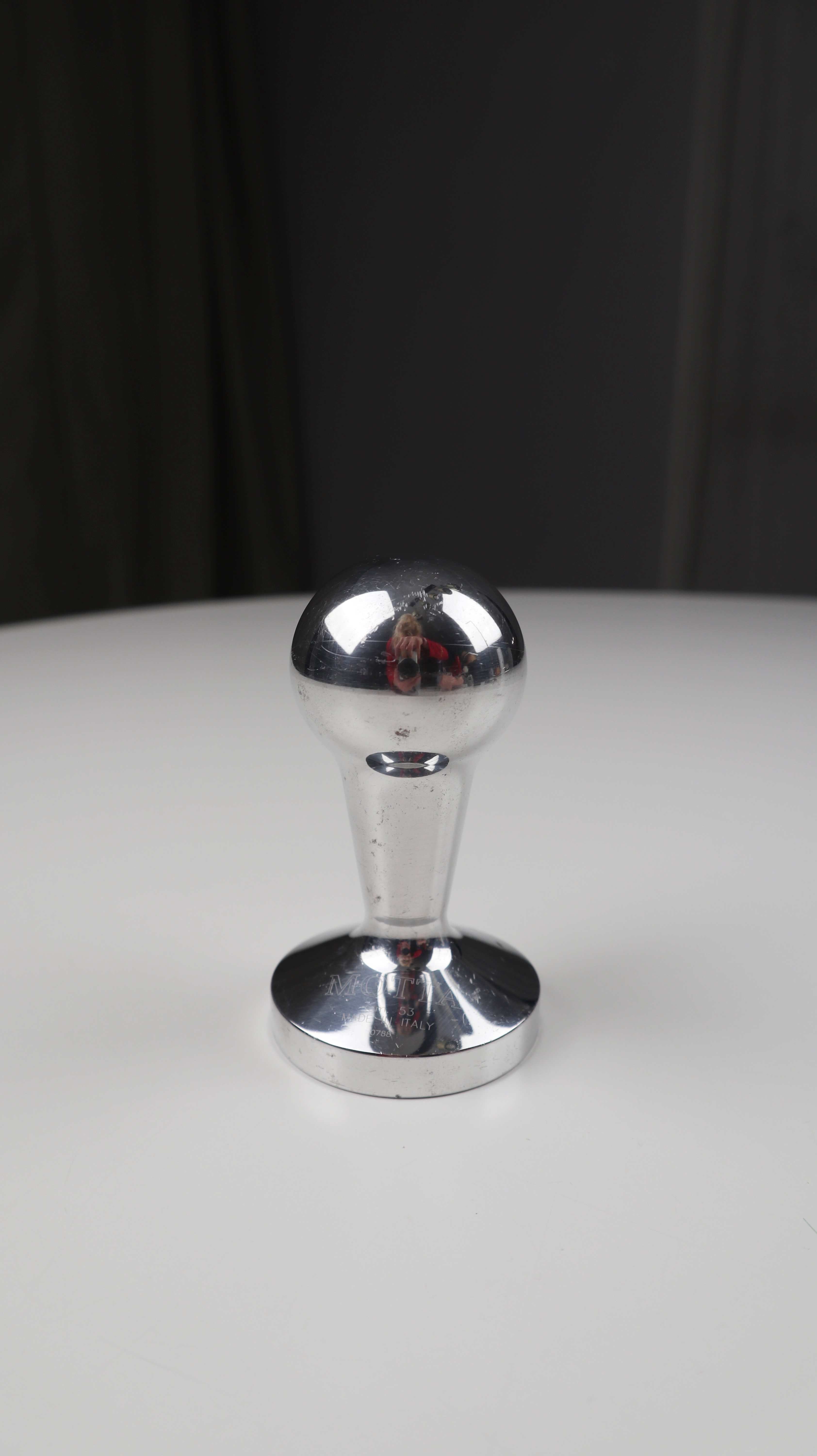 Motta Temper Kaffeepresse Stempel Edelstahl Silber 53 mm made in italy