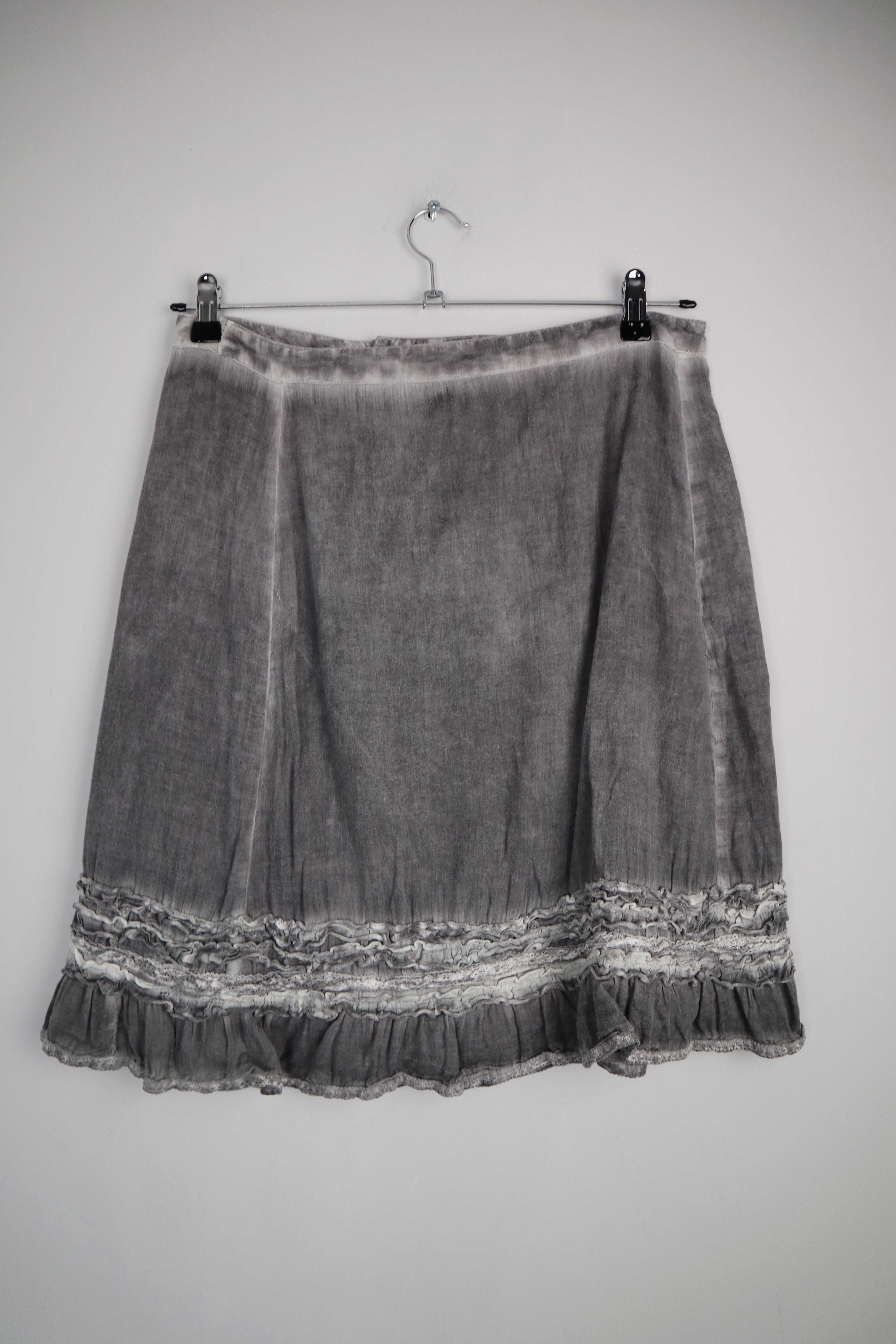 Noa Noa Rock Beige Grau 38 M Midi Sommerrock Baumwolle Midirock